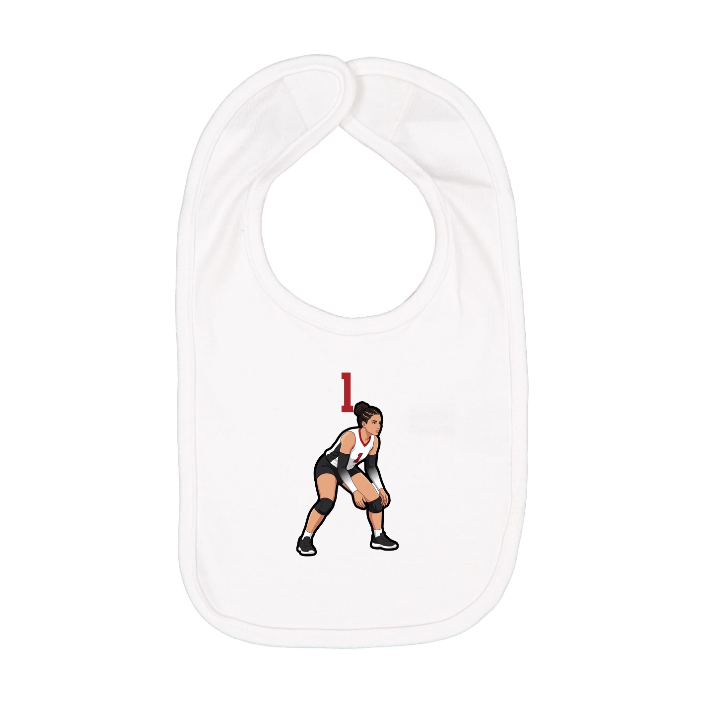 Infant Bib — Number Top in White