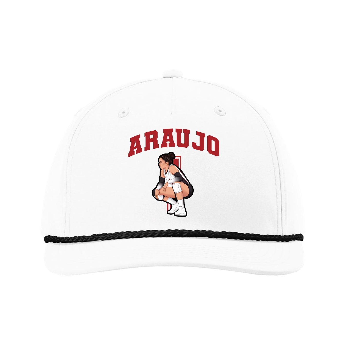 Five-Panel Classic Rope Cap — Number in White