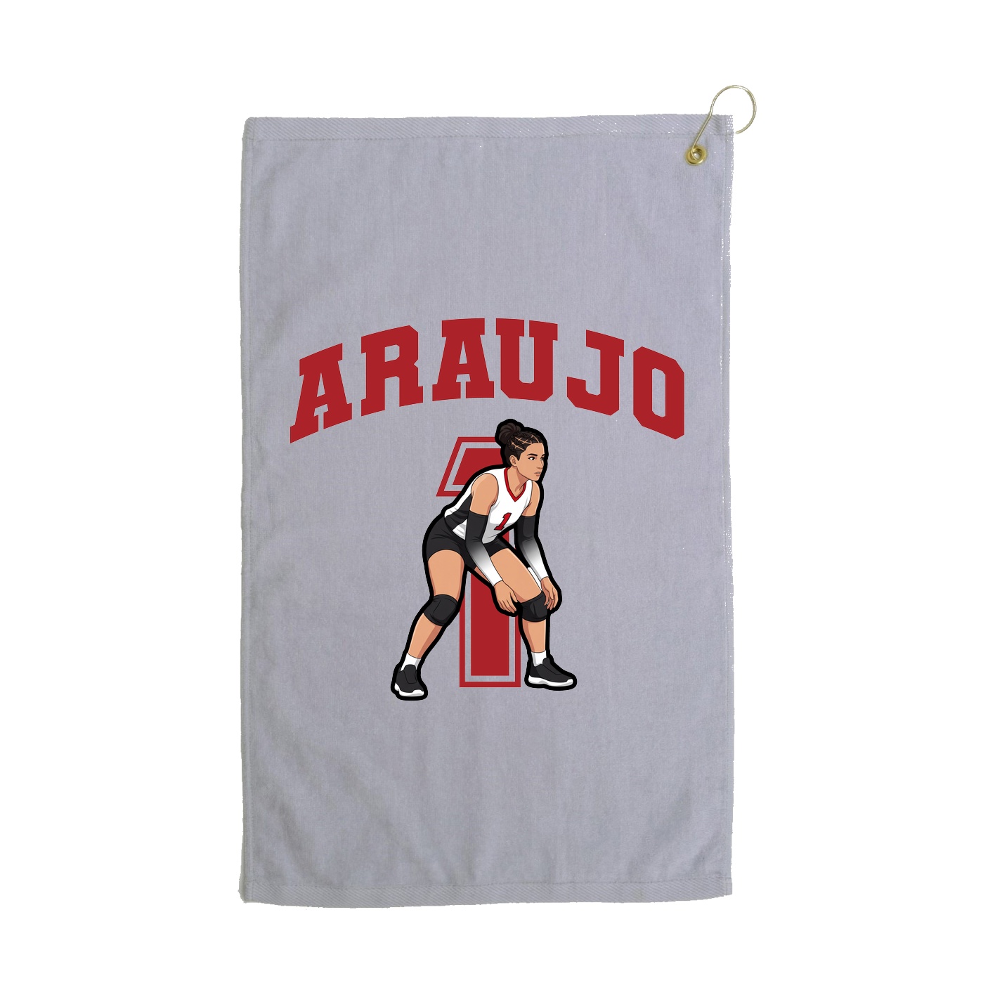 Golf Towel — Number in Grey