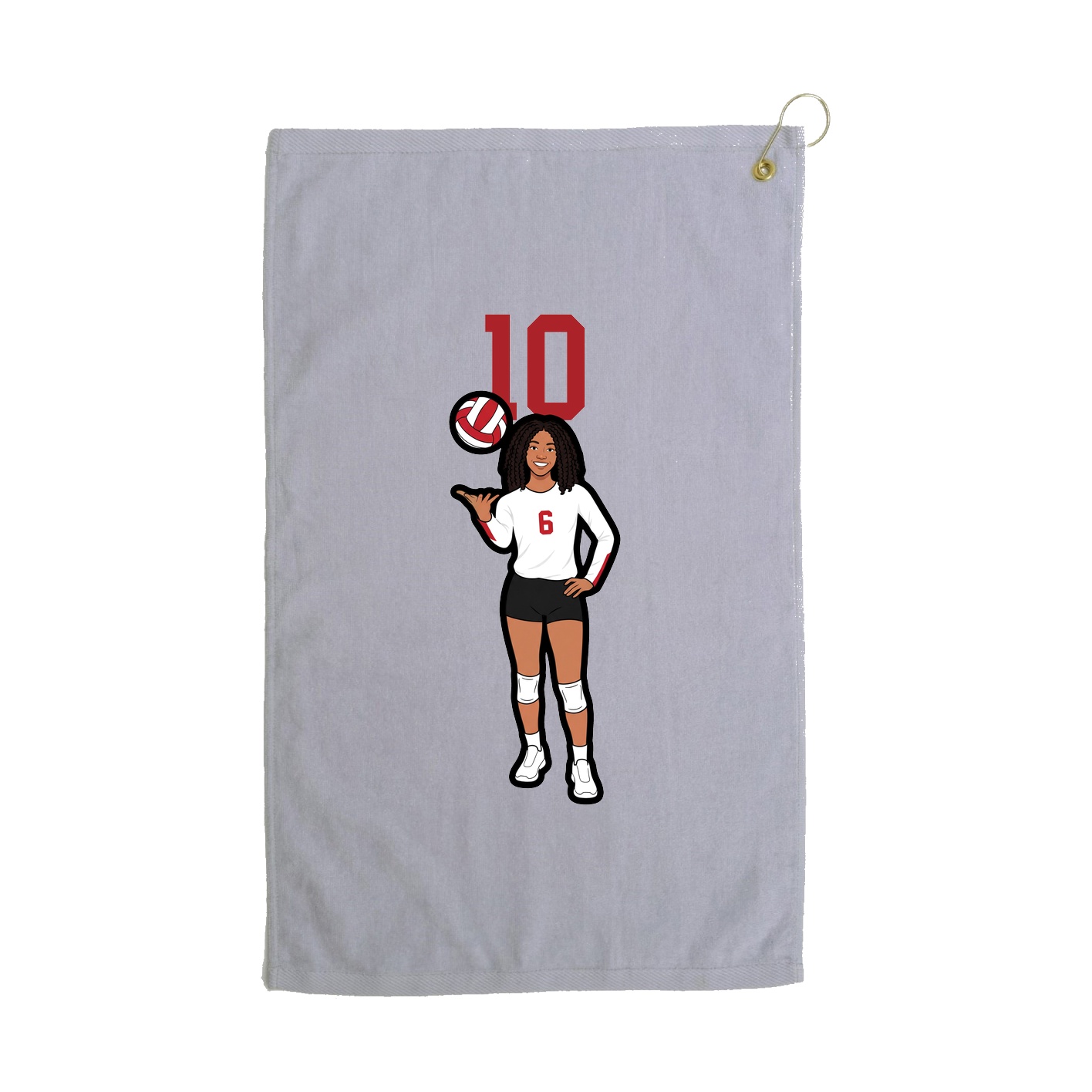 Golf Towel — Number Top in Grey