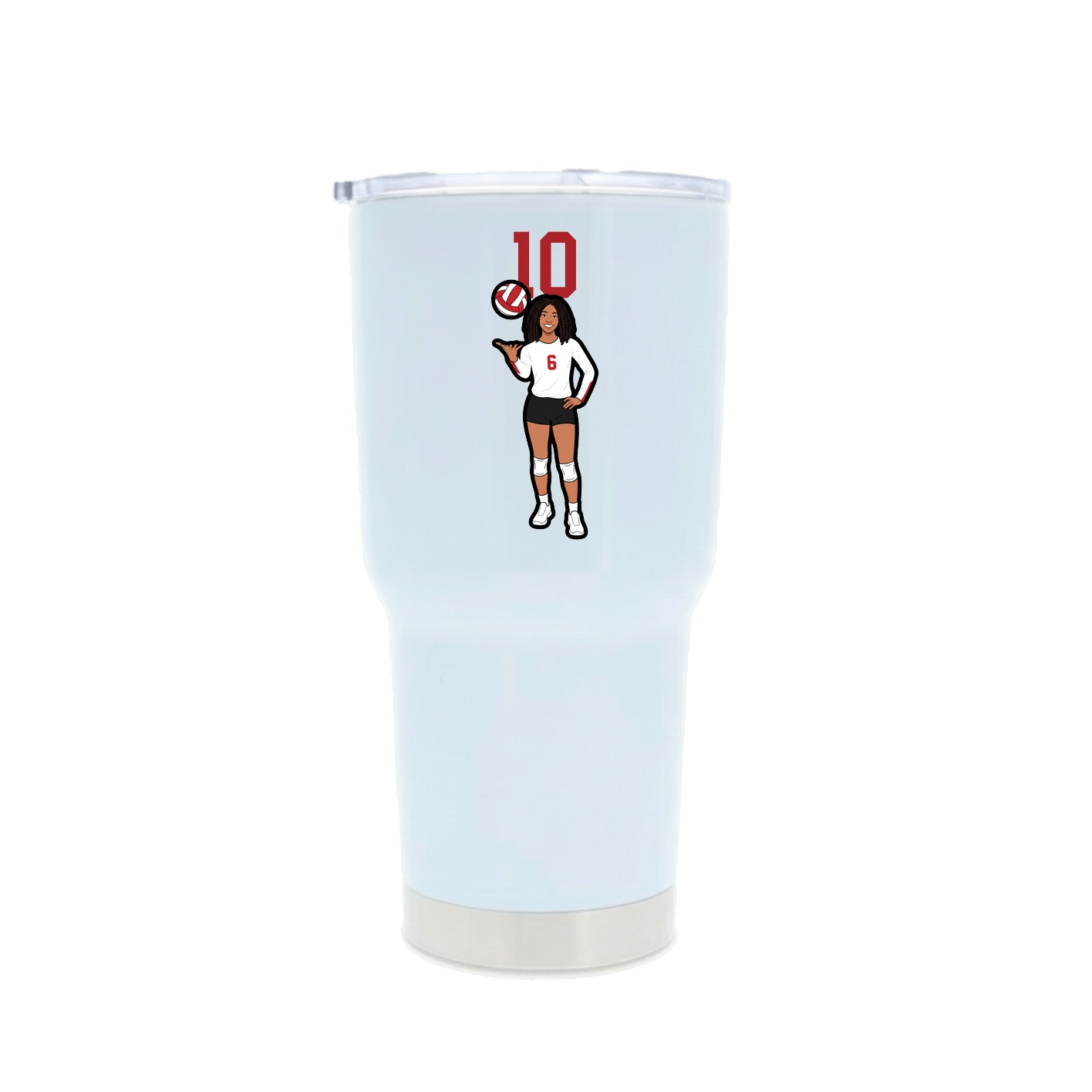 30oz Stainless Steel Tumbler — Number Top in White