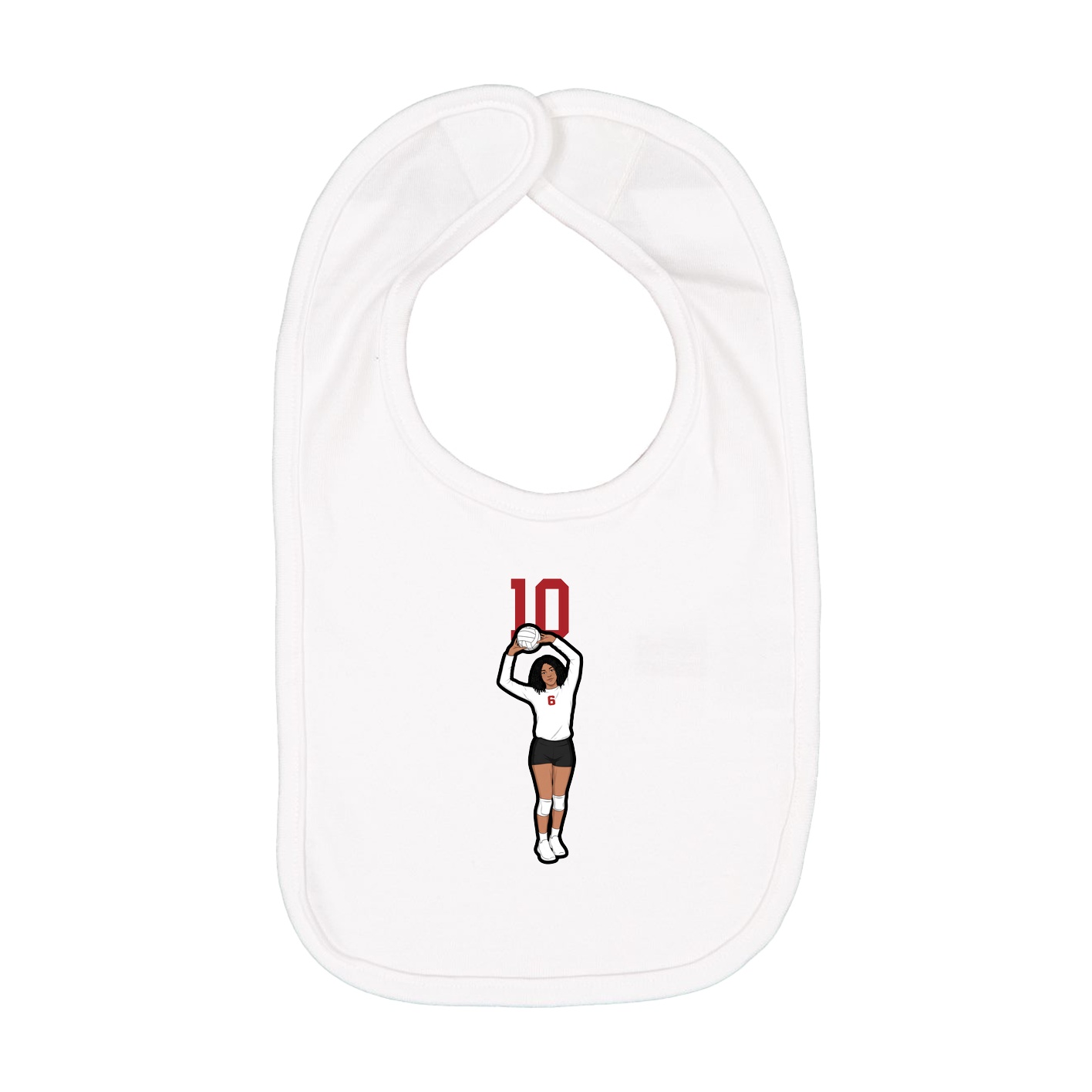 Infant Bib — Number Top in White