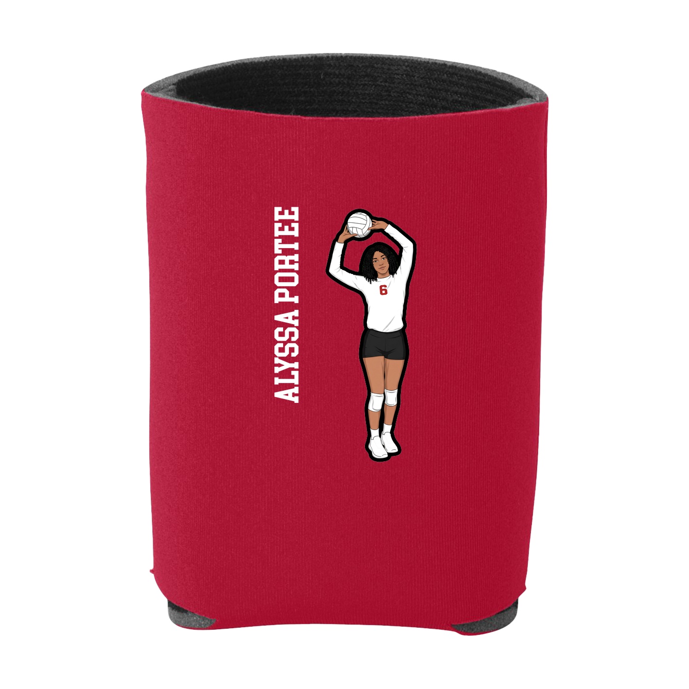 Can Holder — Name Vertical in Red