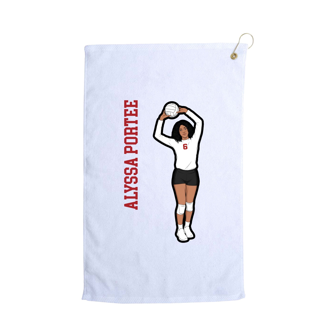 Golf Towel — Name Vertical in White