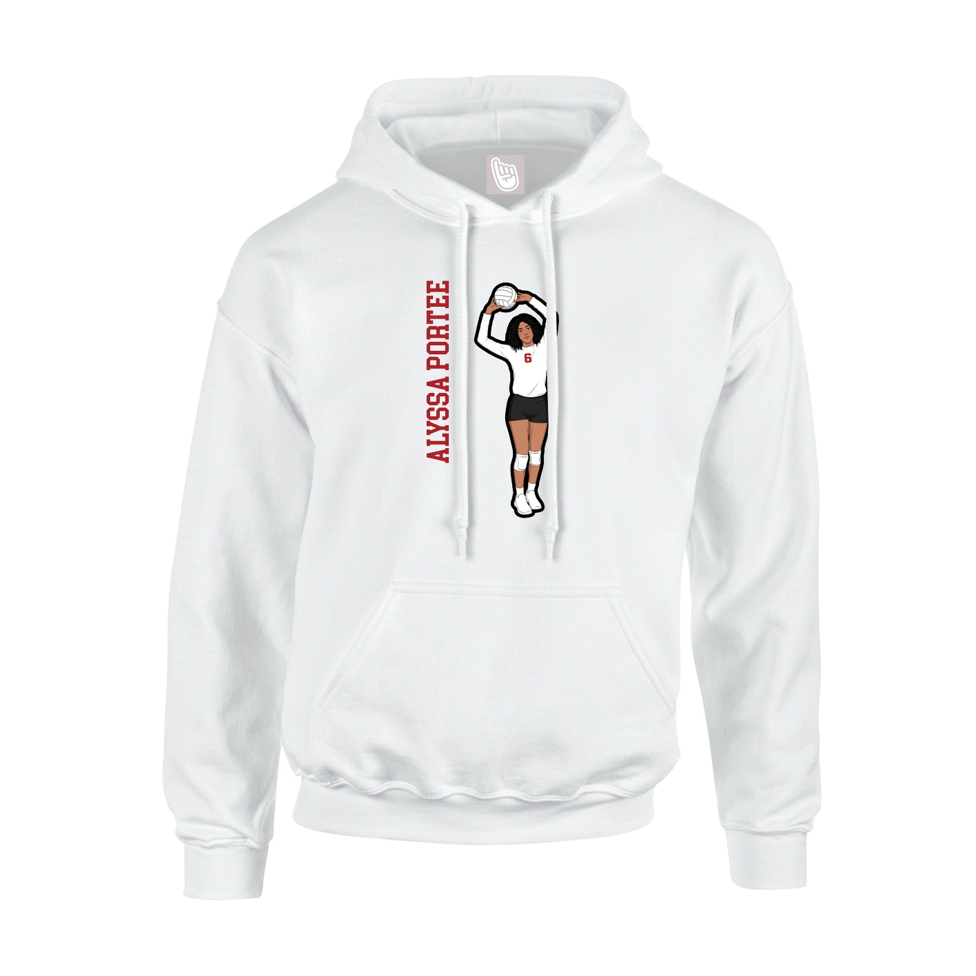 Youth Hoodie — Name Vertical in White