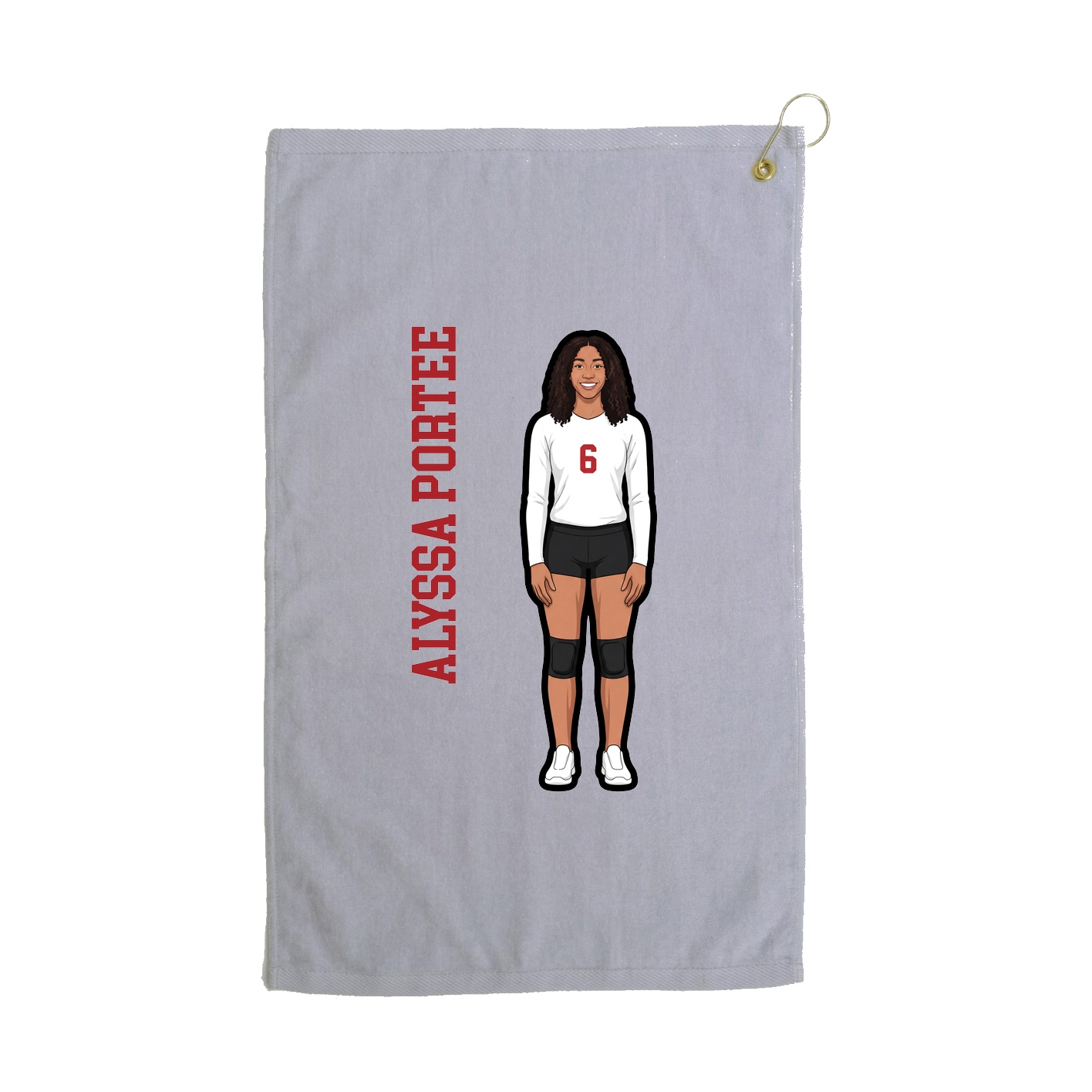 Golf Towel — Name Vertical in Grey
