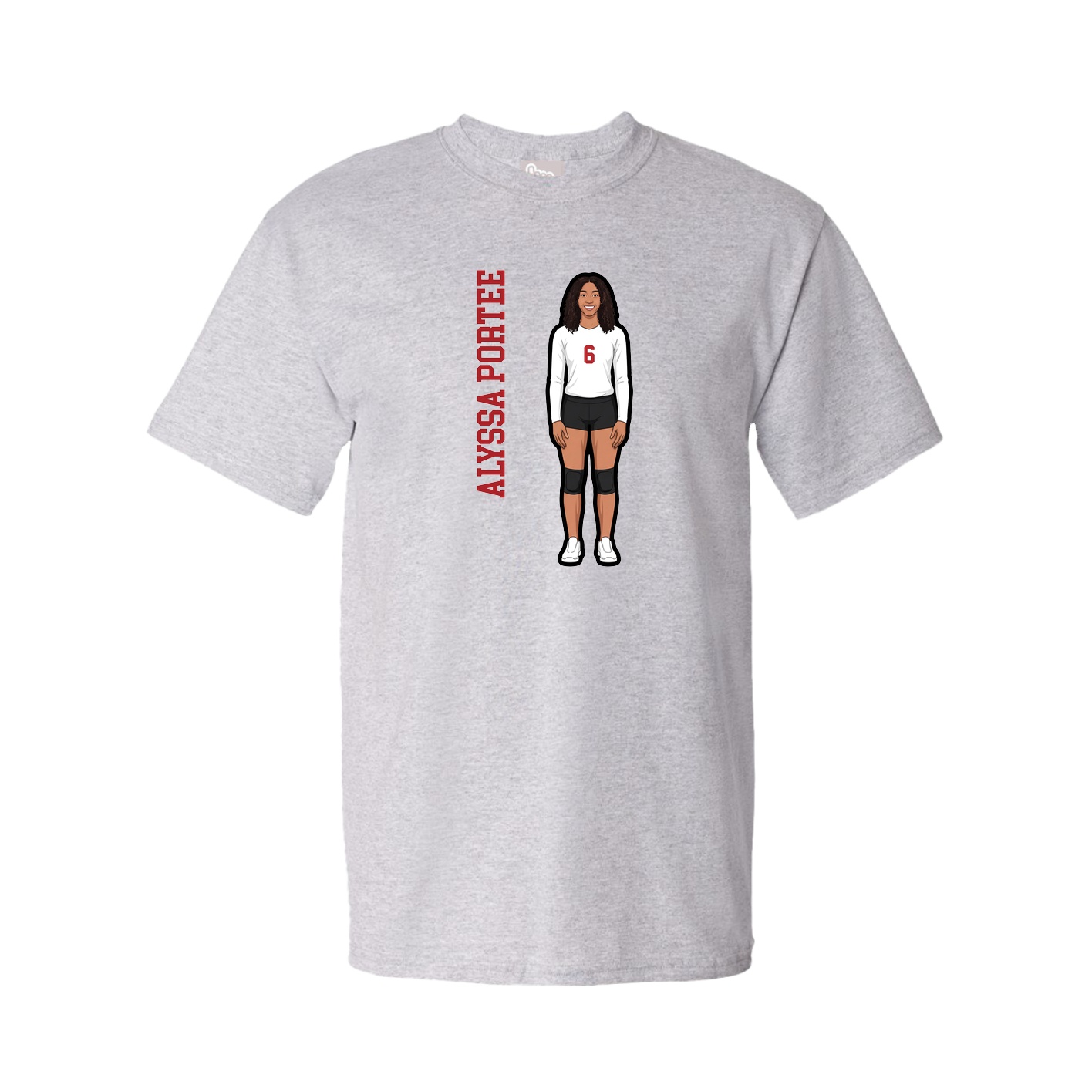 Tee — Name Vertical in Grey