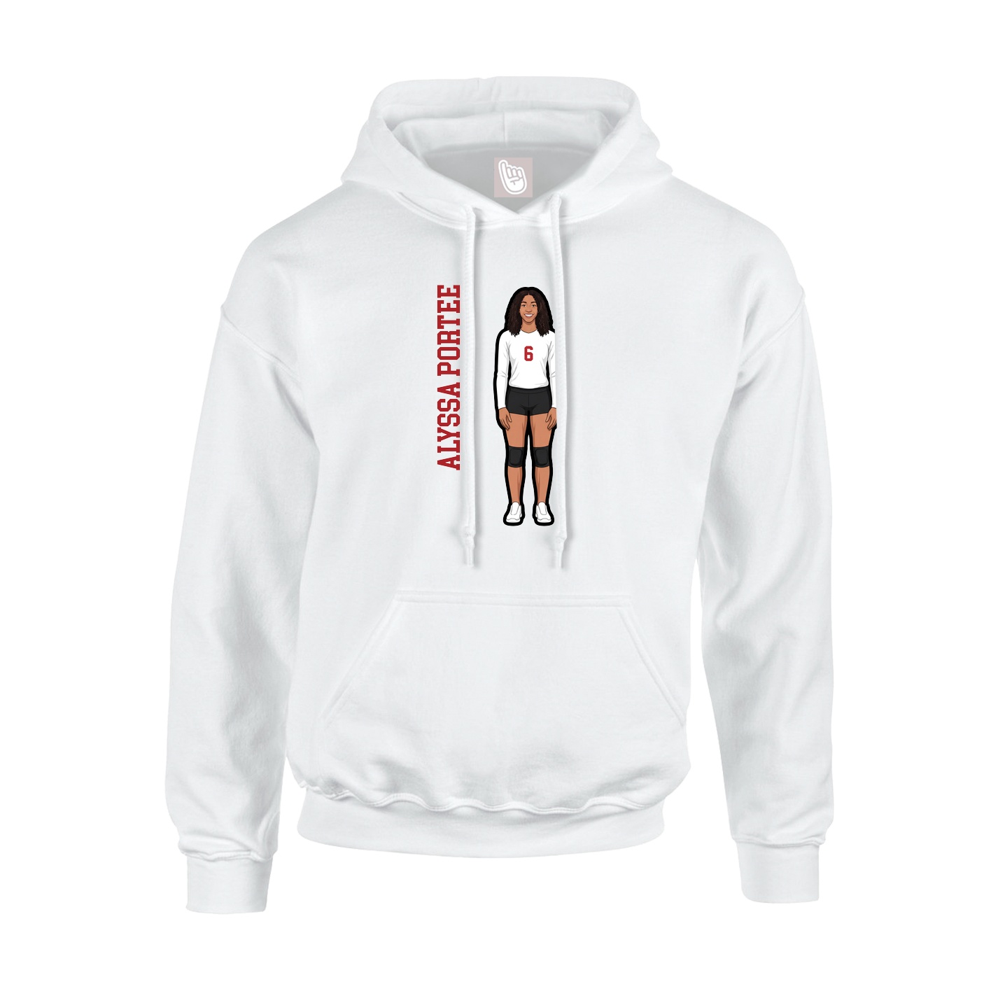 Hoodie — Name Vertical in White