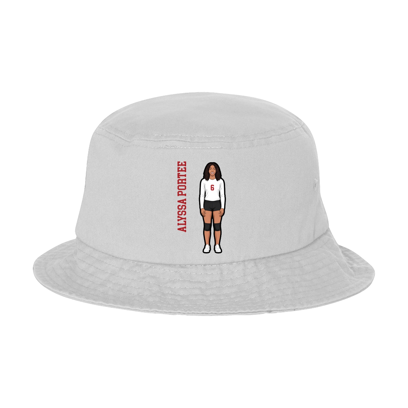 Bucket Cap — Name Vertical in White