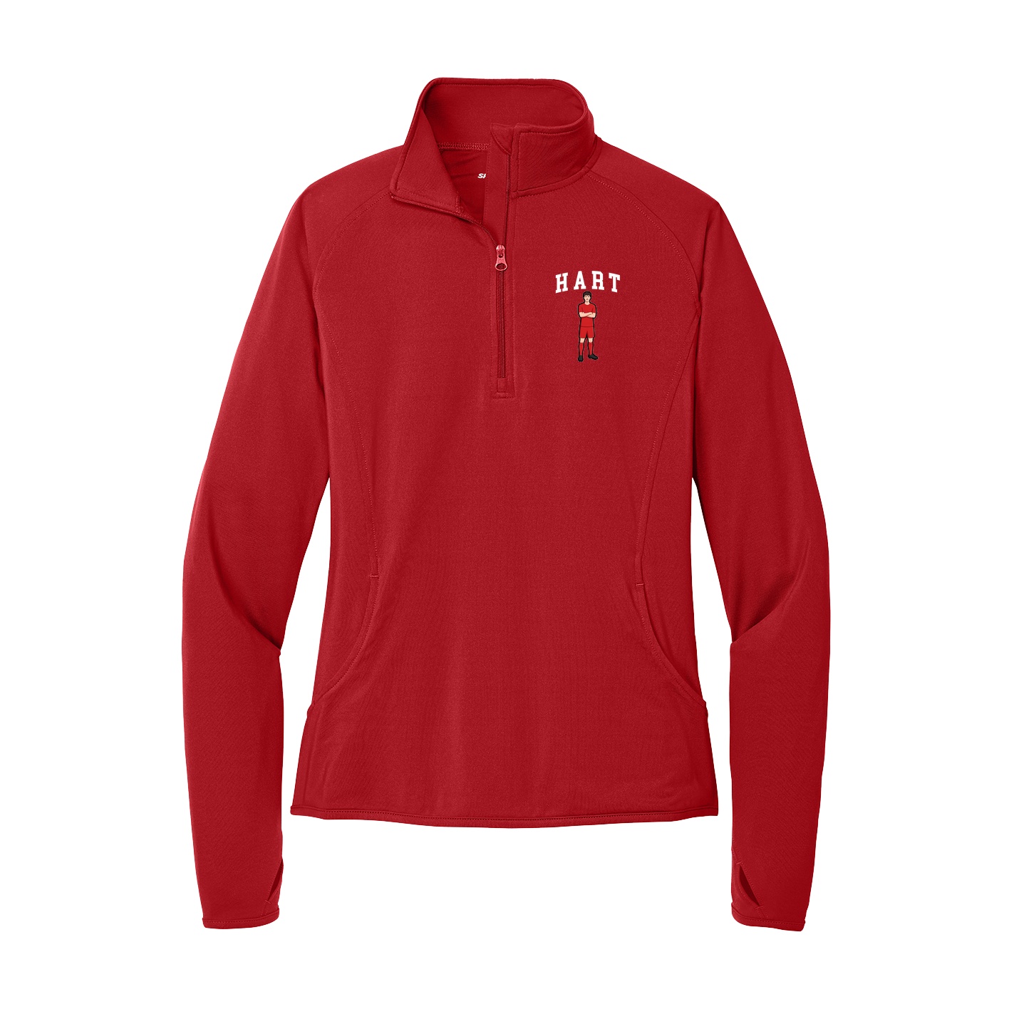 Women's Q-Zip Pullover — Shirsey in Red