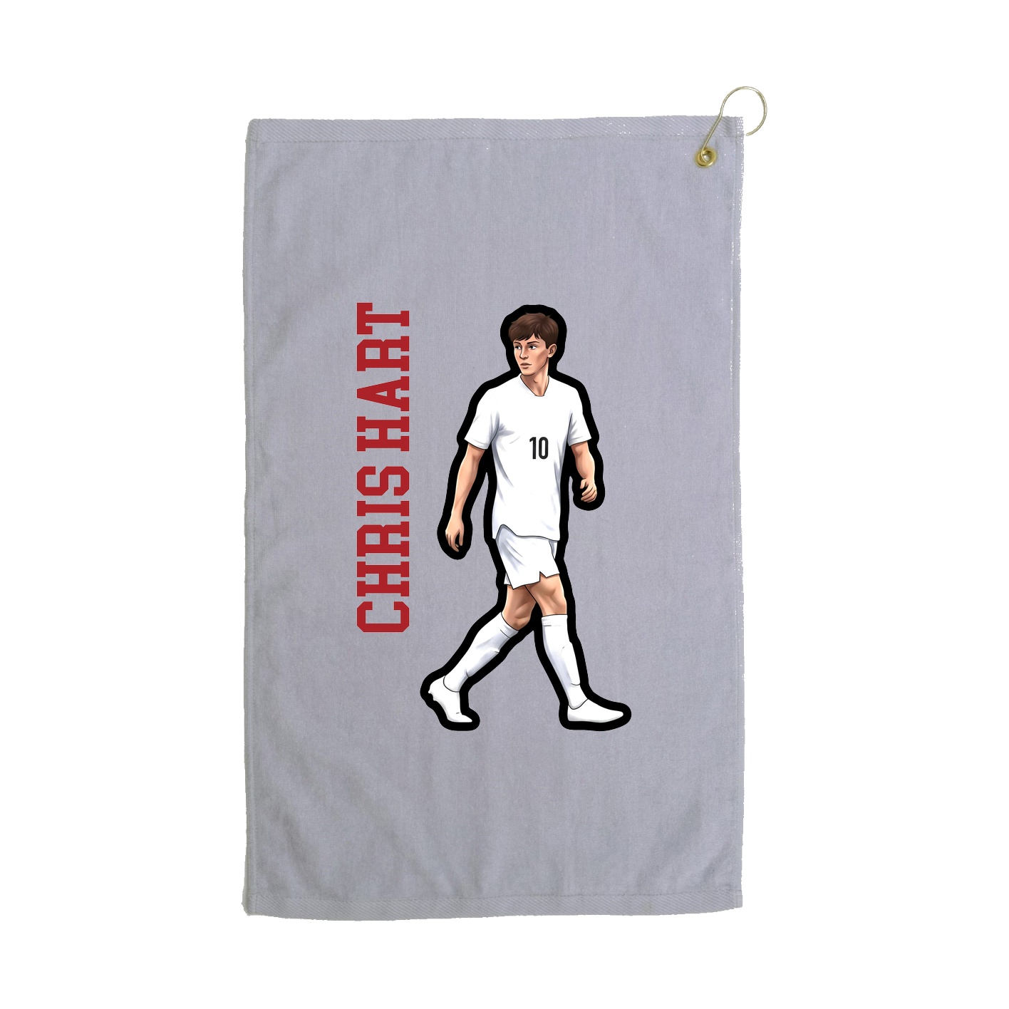 Golf Towel — Name Vertical in Grey