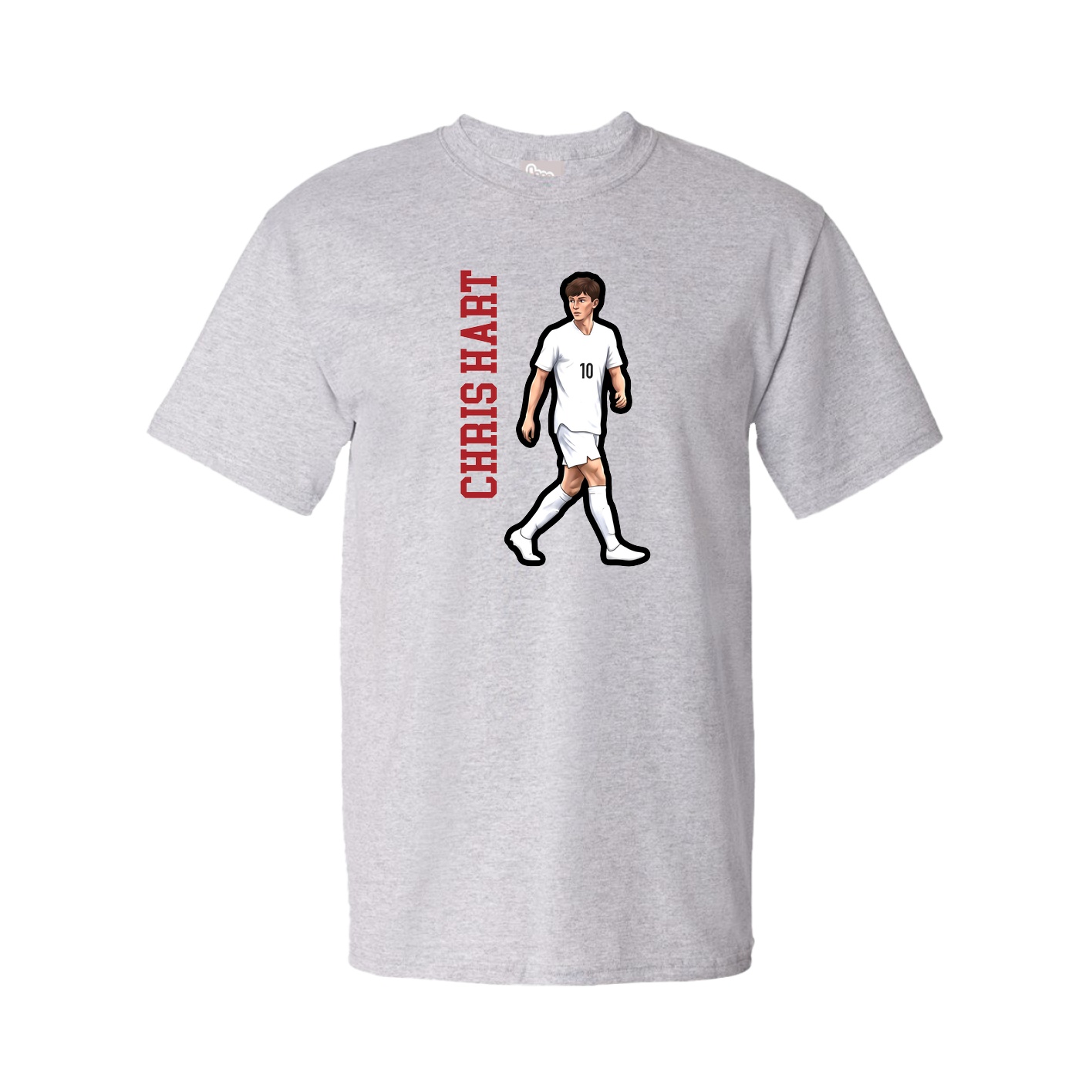 Youth Tee — Name Vertical in Grey