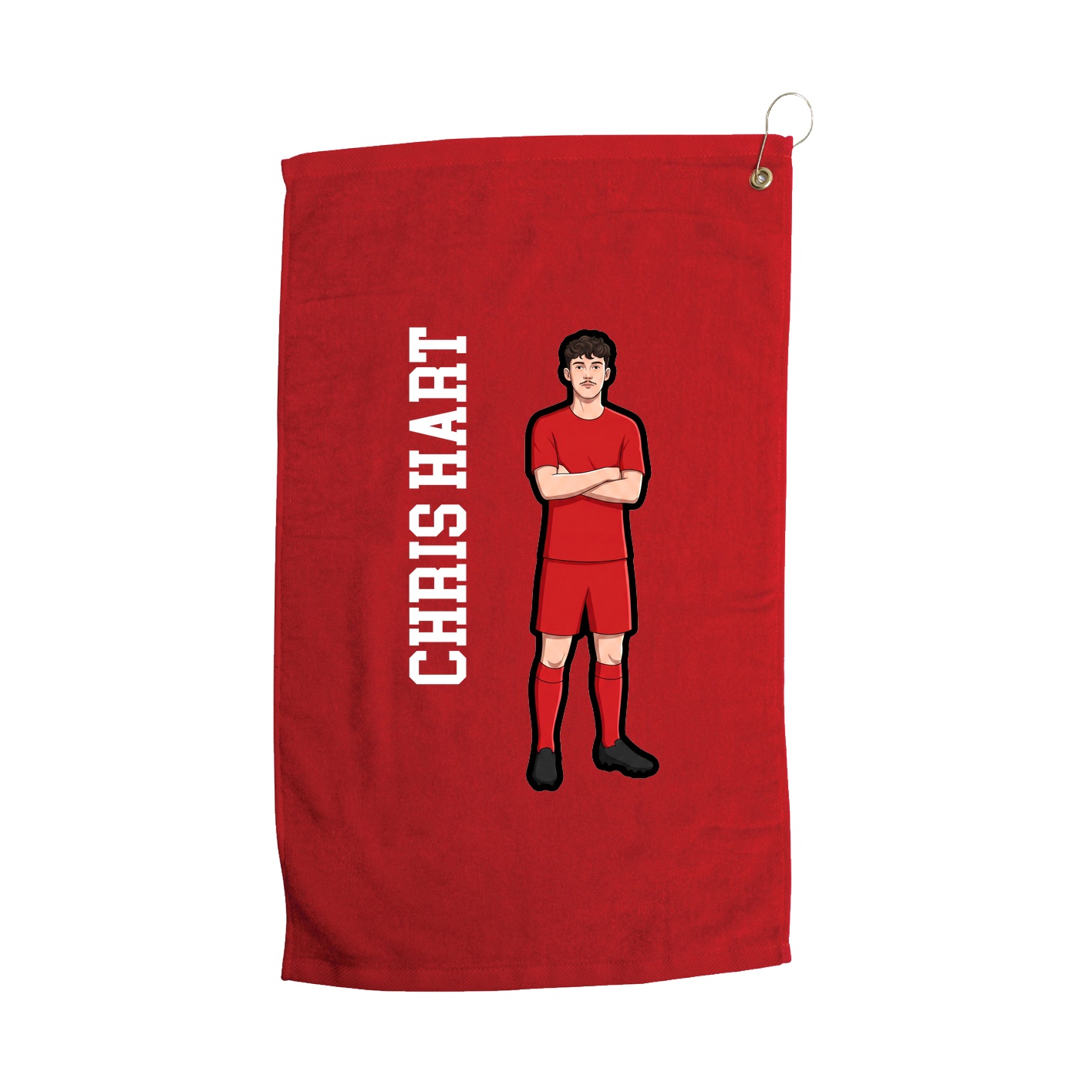 Golf Towel — Name Vertical in Red
