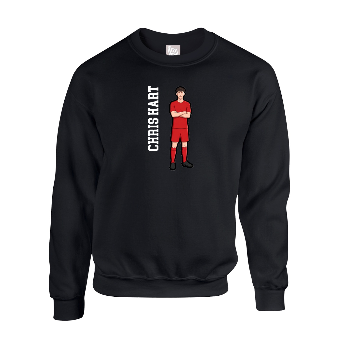 Fleece Crew — Name Vertical in Black