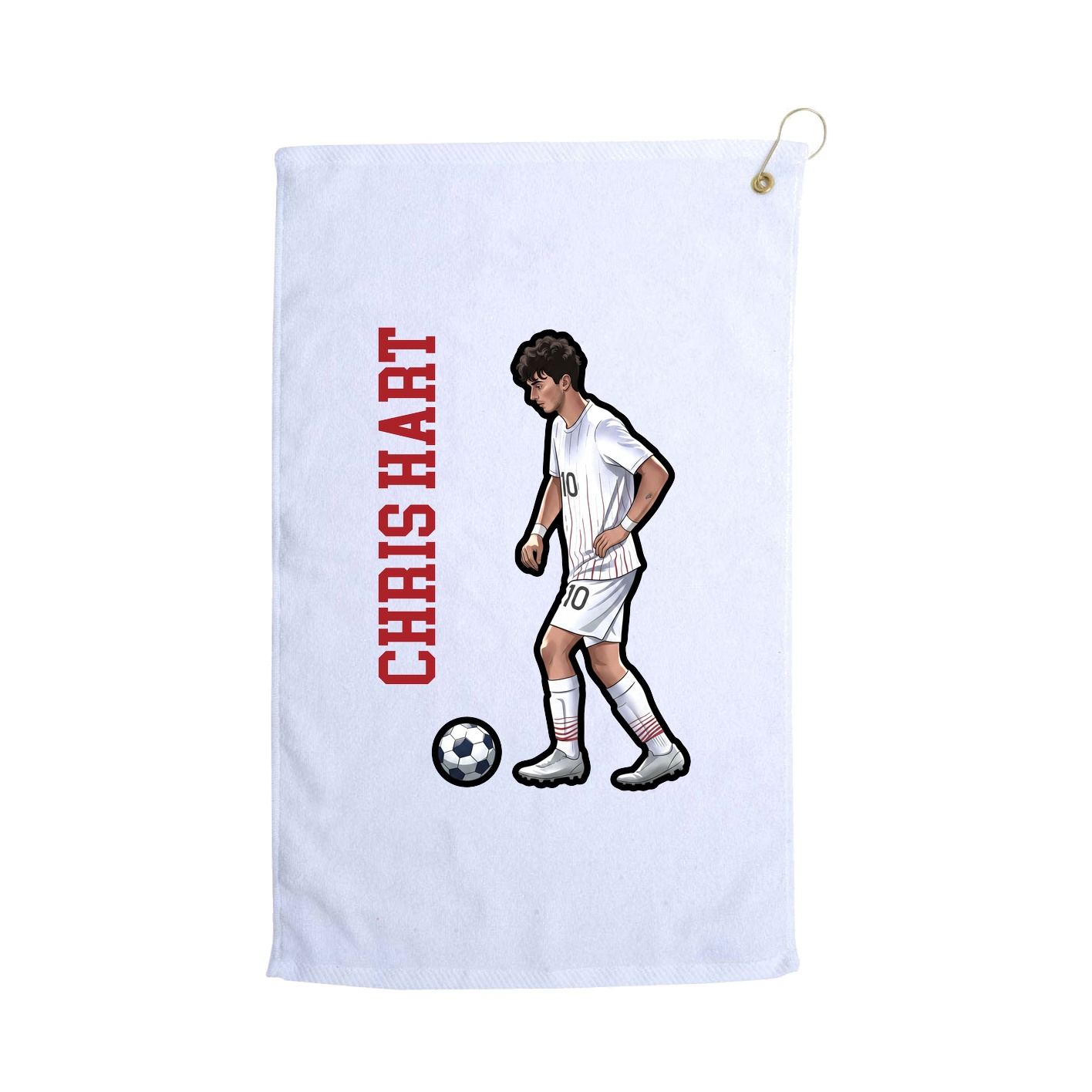 Golf Towel — Name Vertical in White