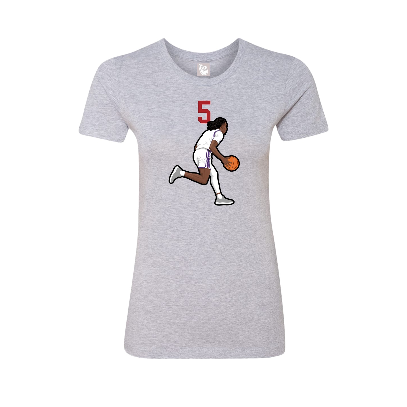 Fitted Women's Tee — Number Top in Grey