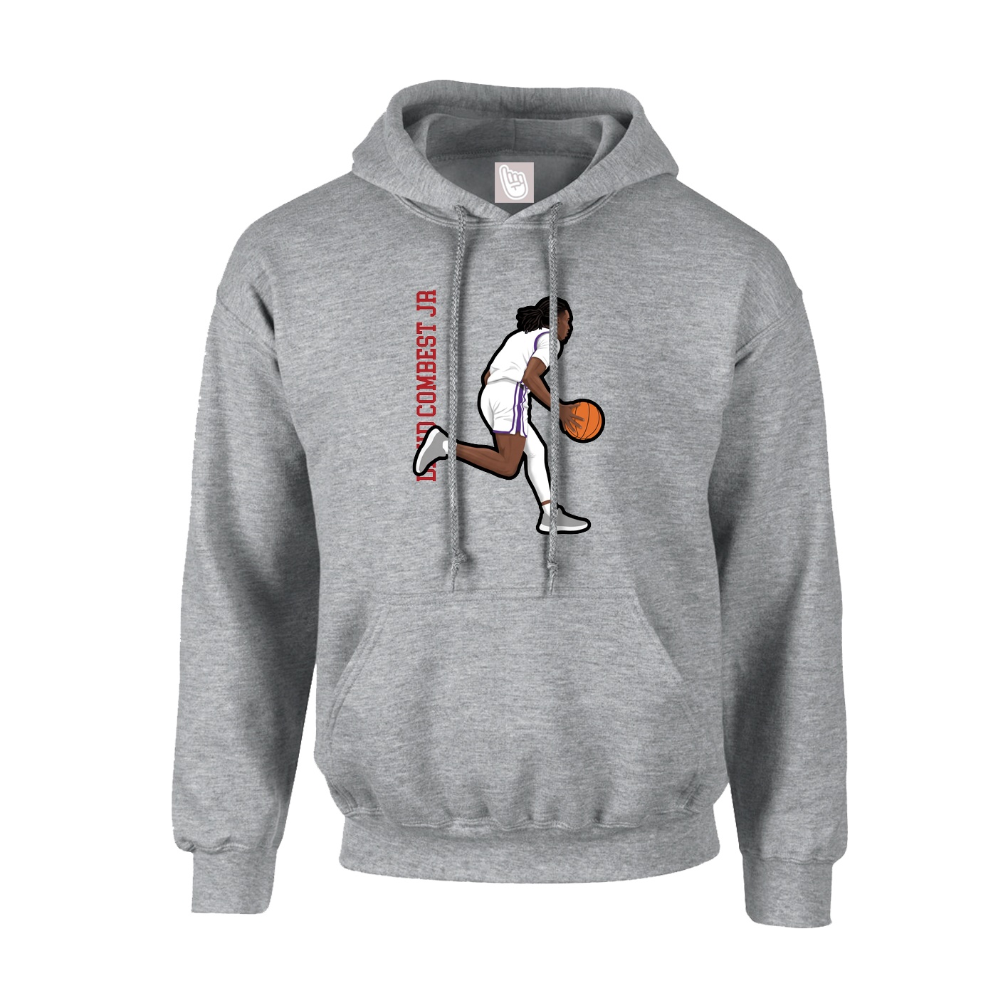 Hoodie — Name Vertical in Grey