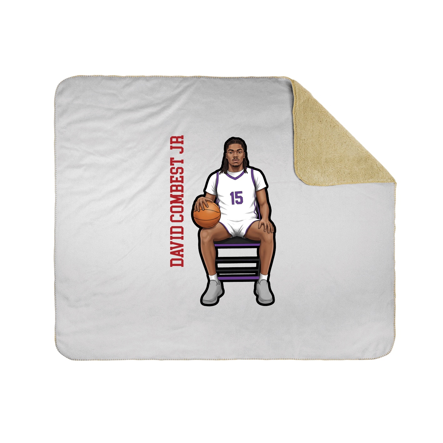 Throw Blanket — Name Vertical in White