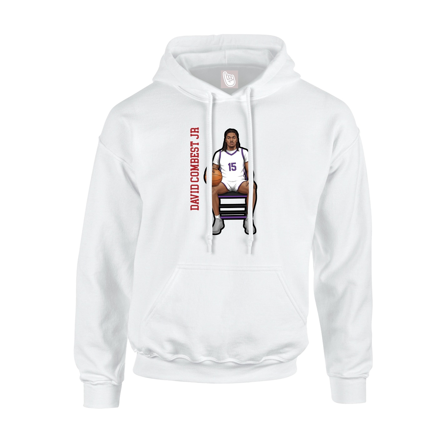 Youth Hoodie — Name Vertical in White