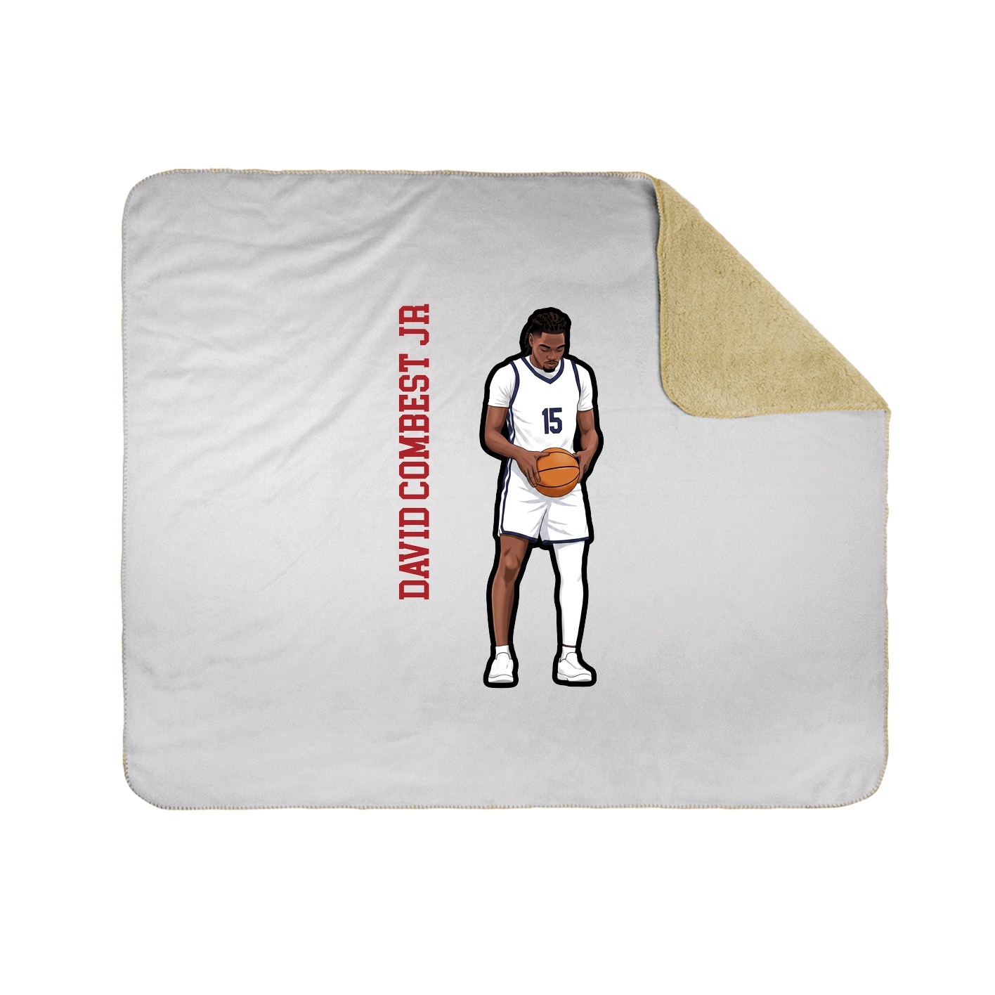 Throw Blanket — Name Vertical in White
