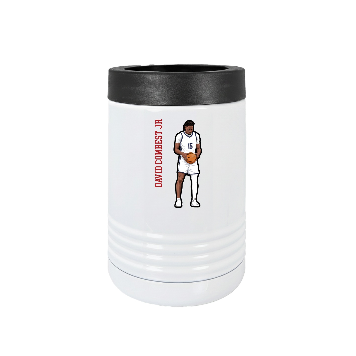 Beverage Holder — Name Vertical in White