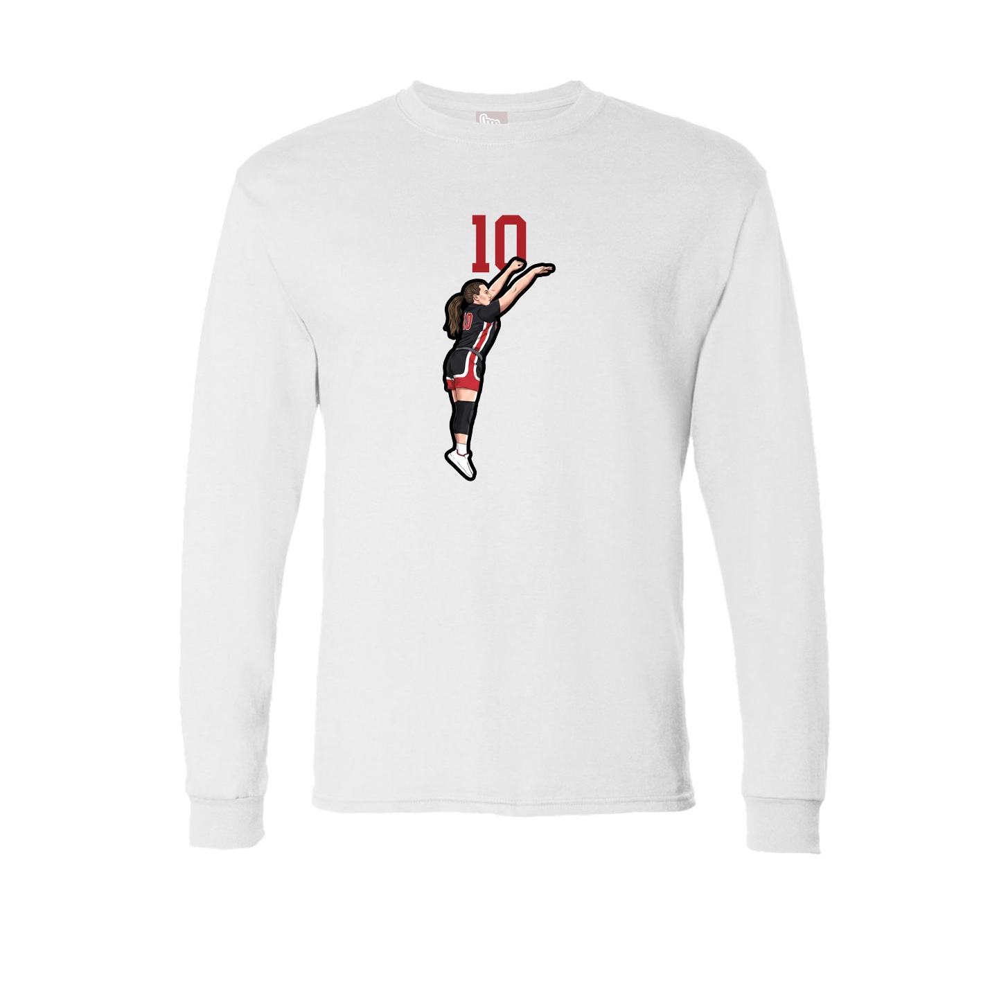 Long Sleeve Tee — Number Top in White