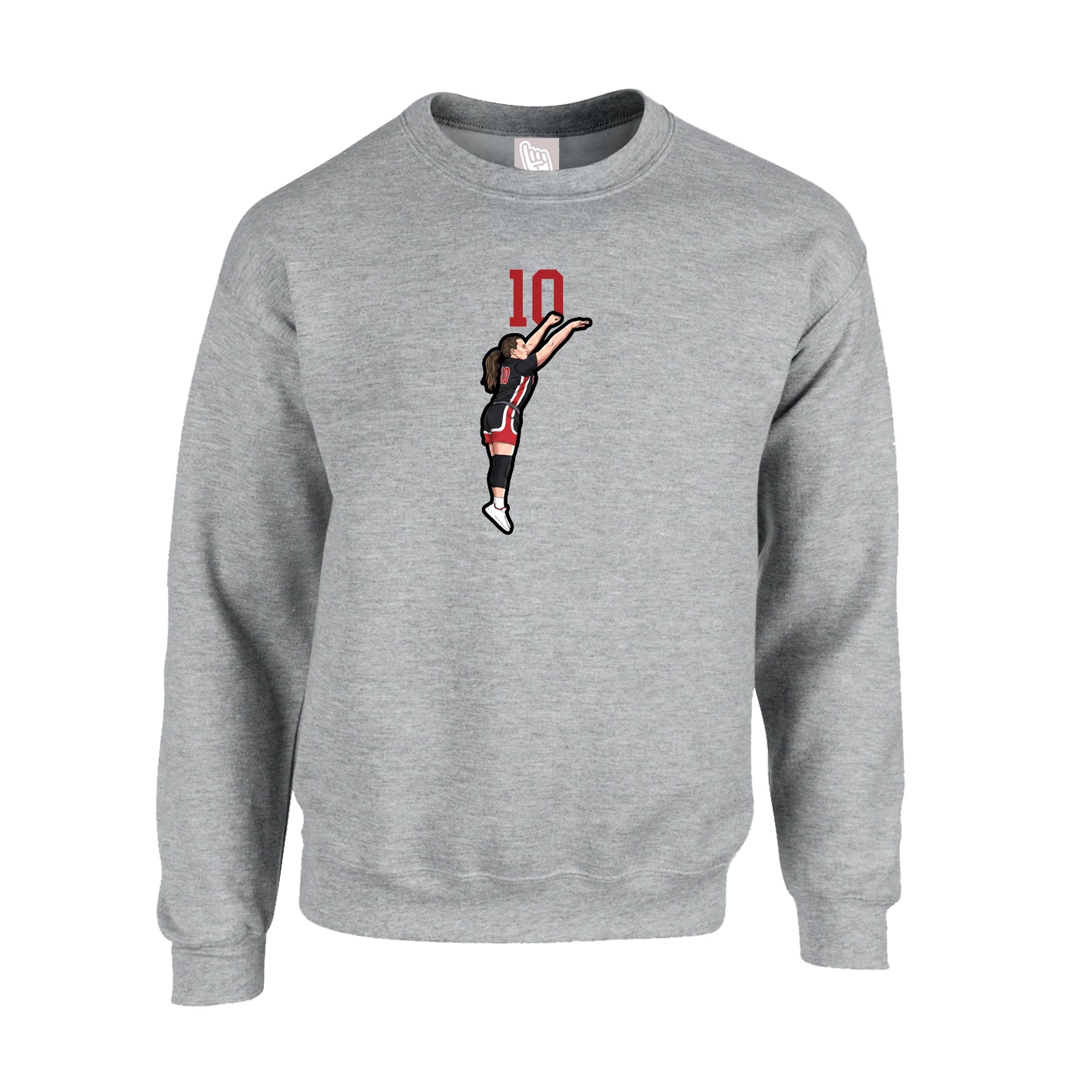 Fleece Crew — Number Top in Grey