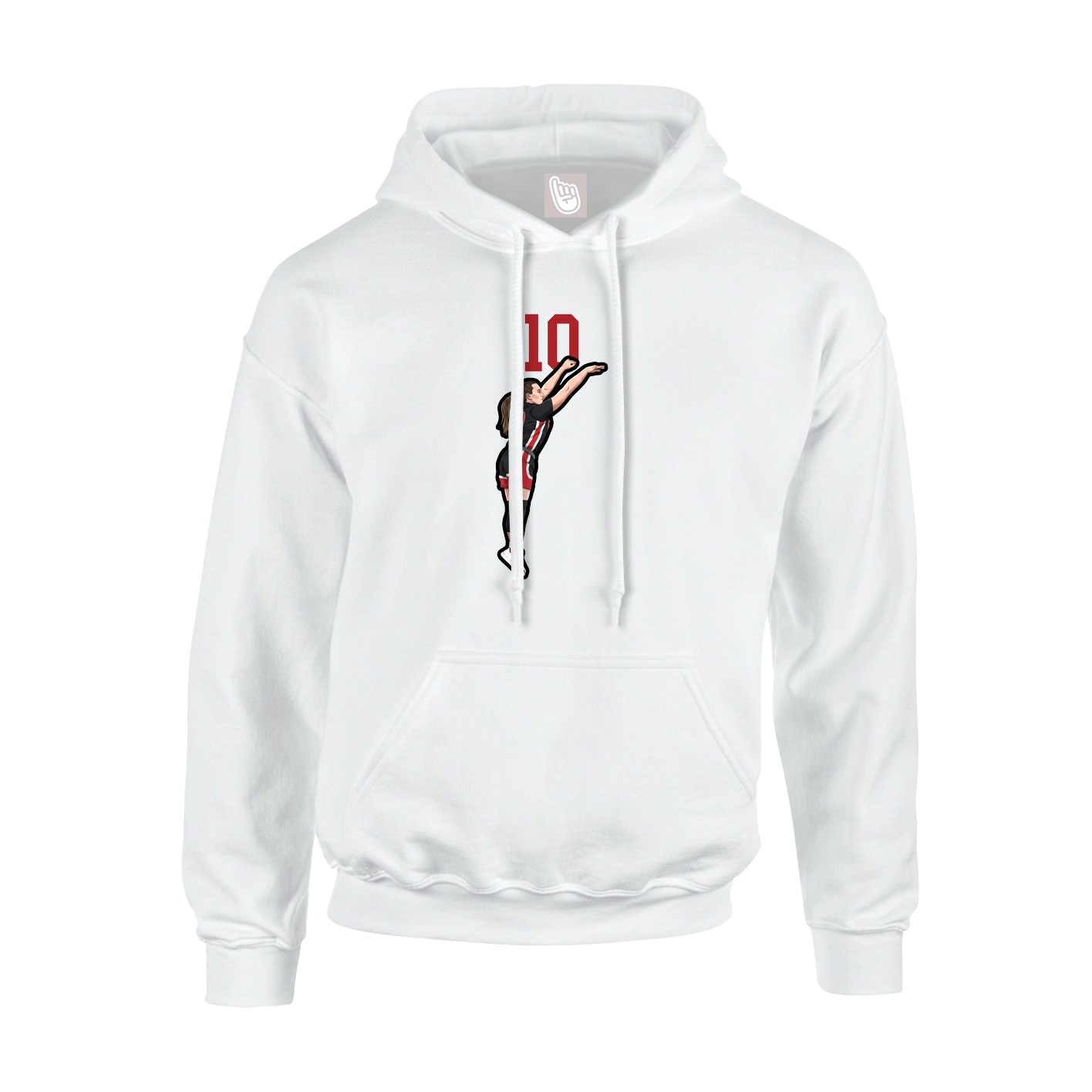 Youth Hoodie — Number Top in White