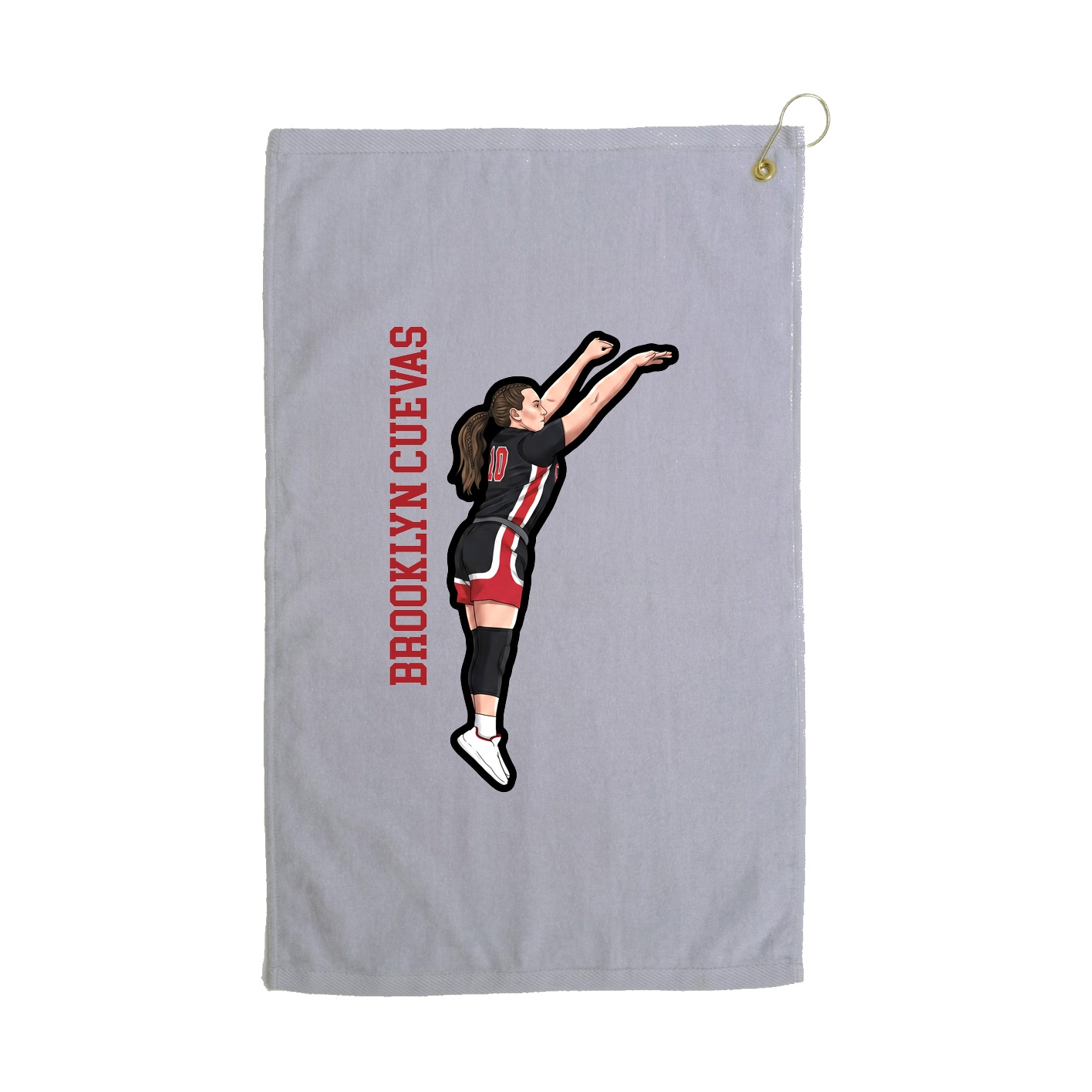Golf Towel — Name Vertical in Grey