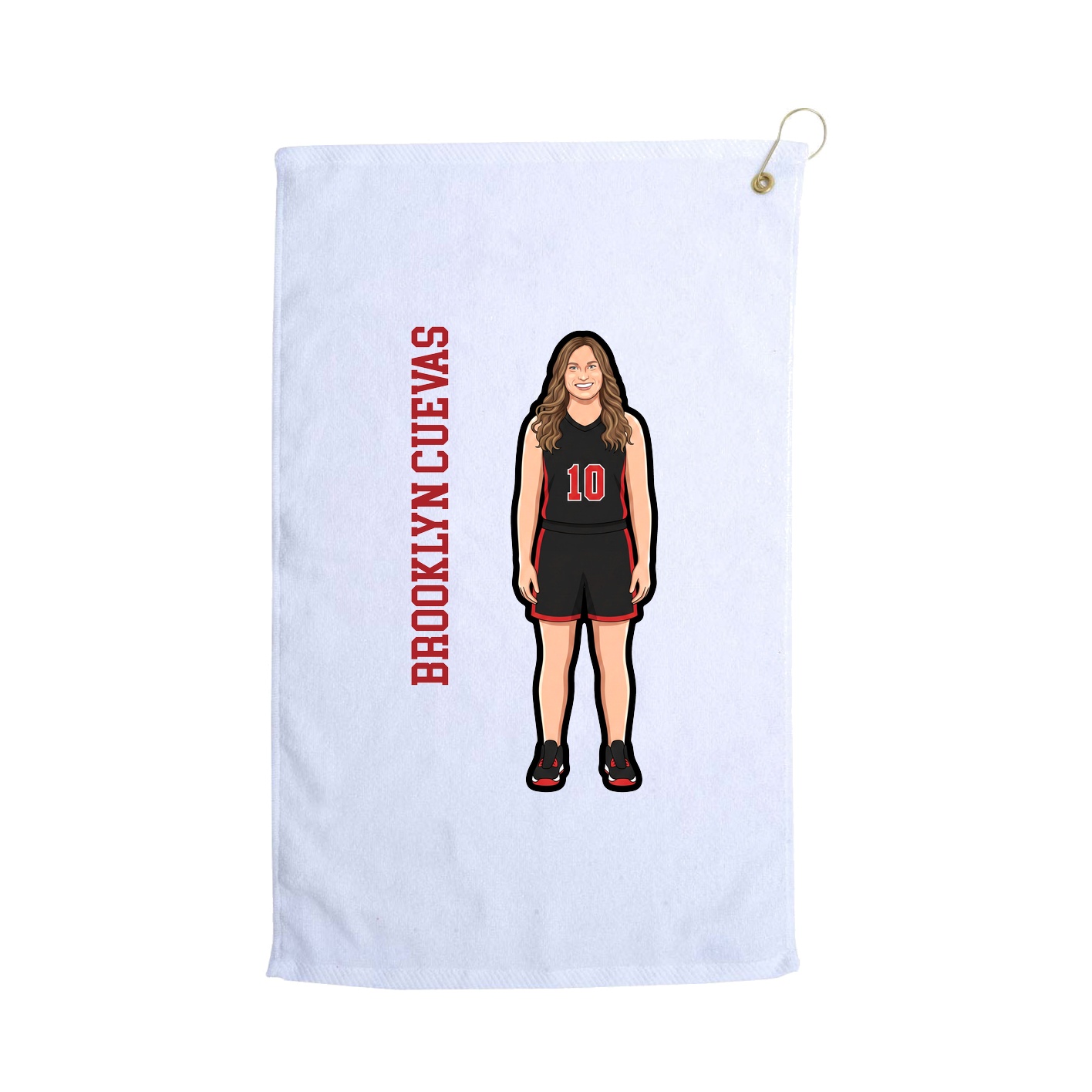 Golf Towel — Name Vertical in White
