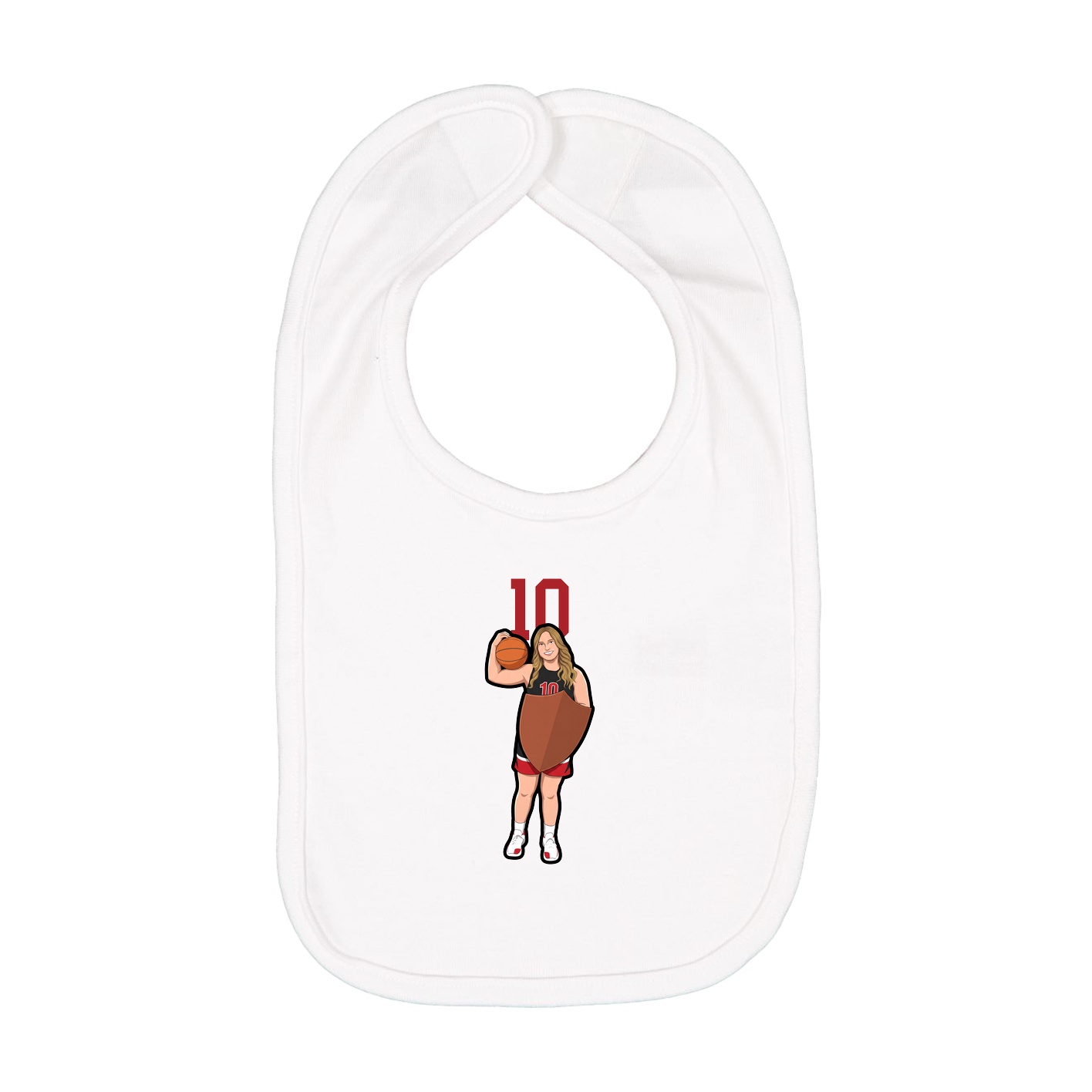 Infant Bib — Number Top in White