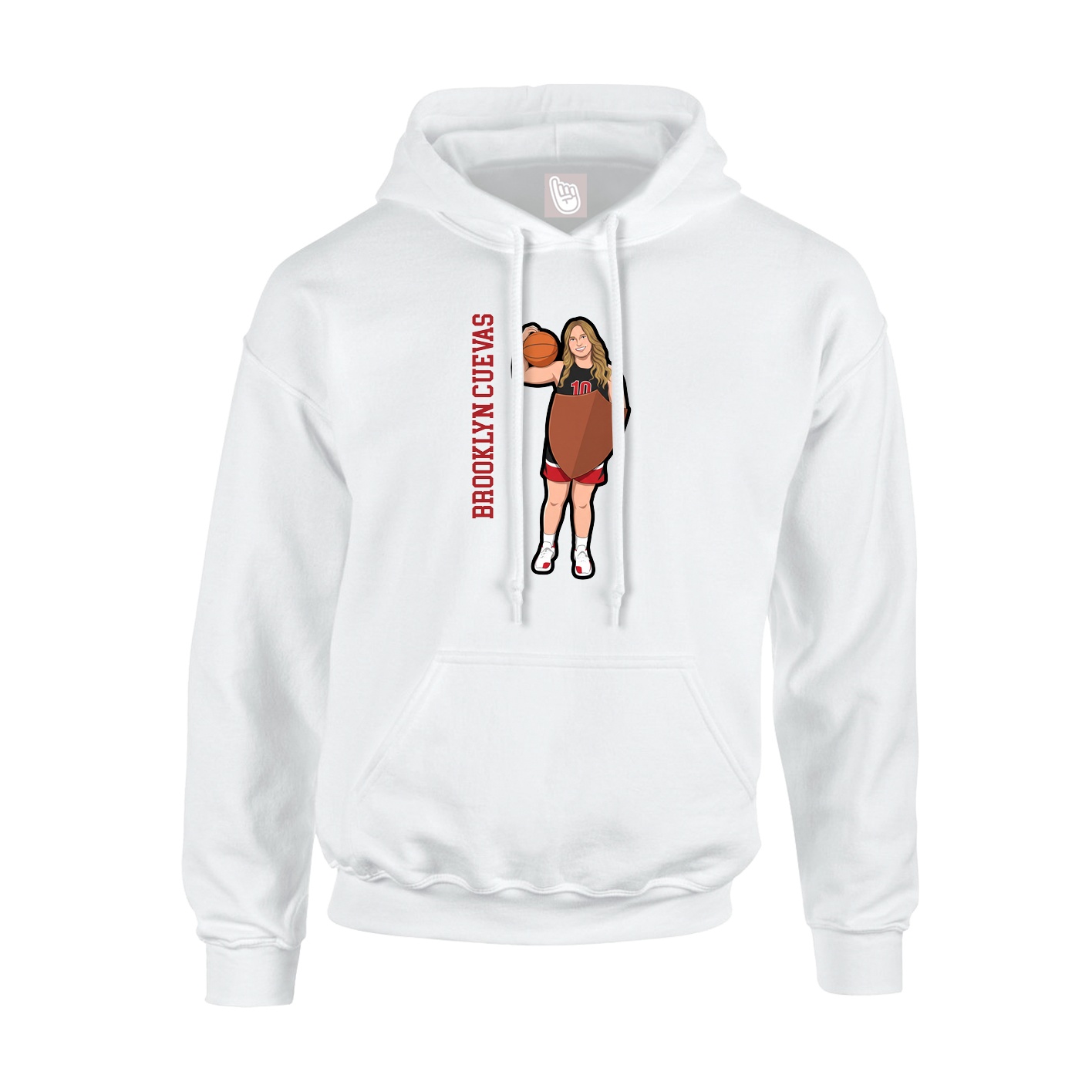 Hoodie — Name Vertical in White