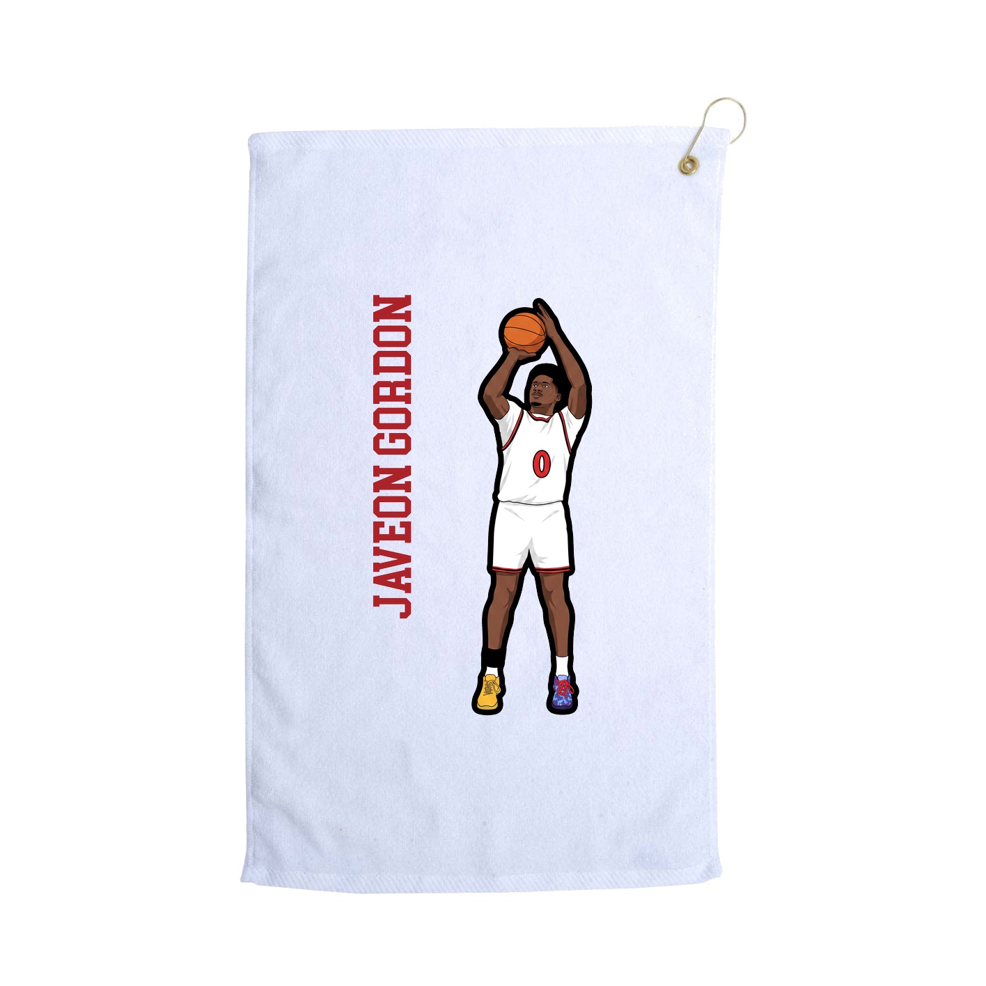 Golf Towel — Name Vertical in White