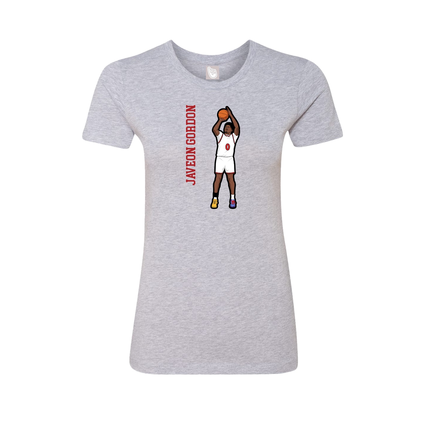 Womens Tee — Name Vertical in Grey