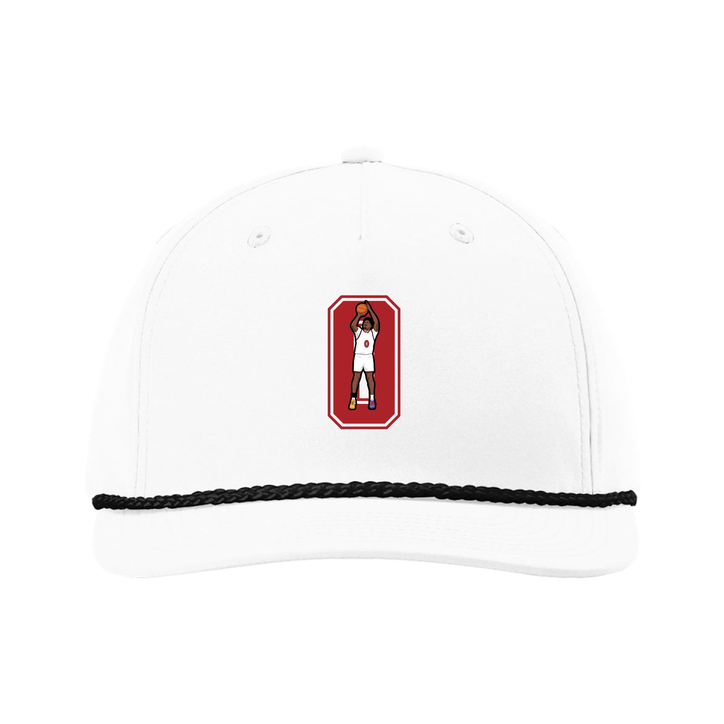 Five-Panel Classic Rope Cap — Number in White