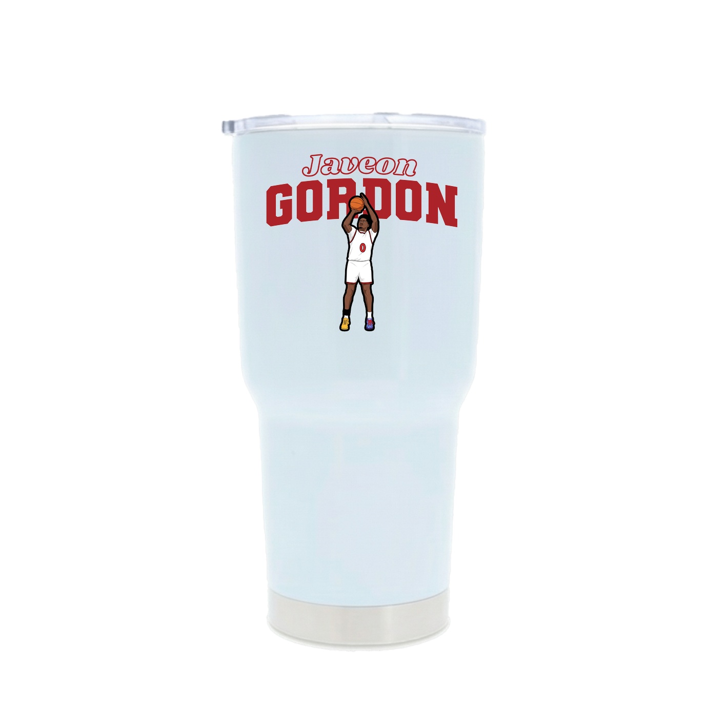 30oz Stainless Steel Tumbler — Name Arch in White