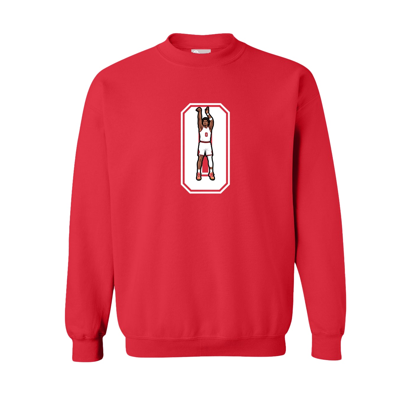 Fleece Crew — Number in Red