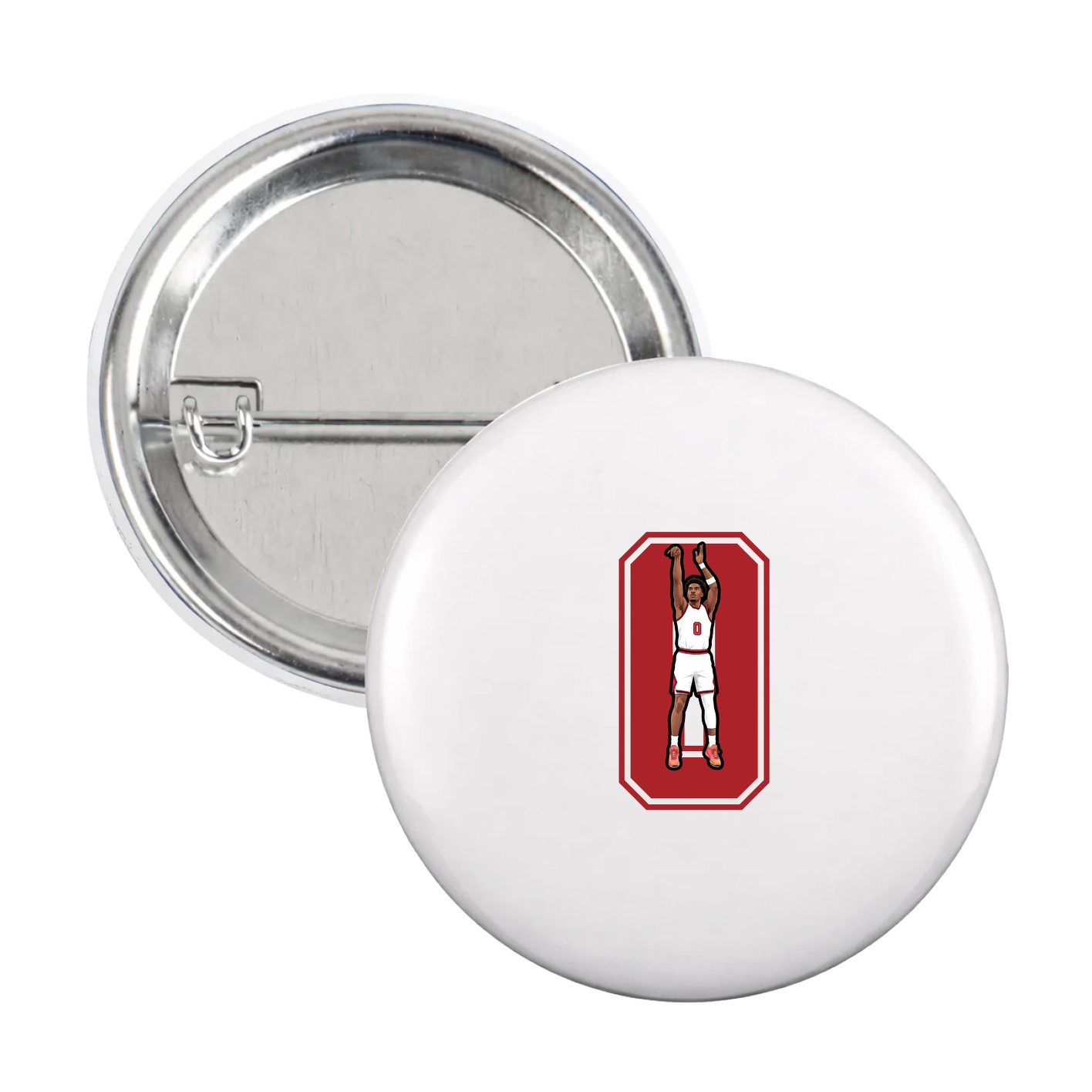 Game Day Button — Number in White