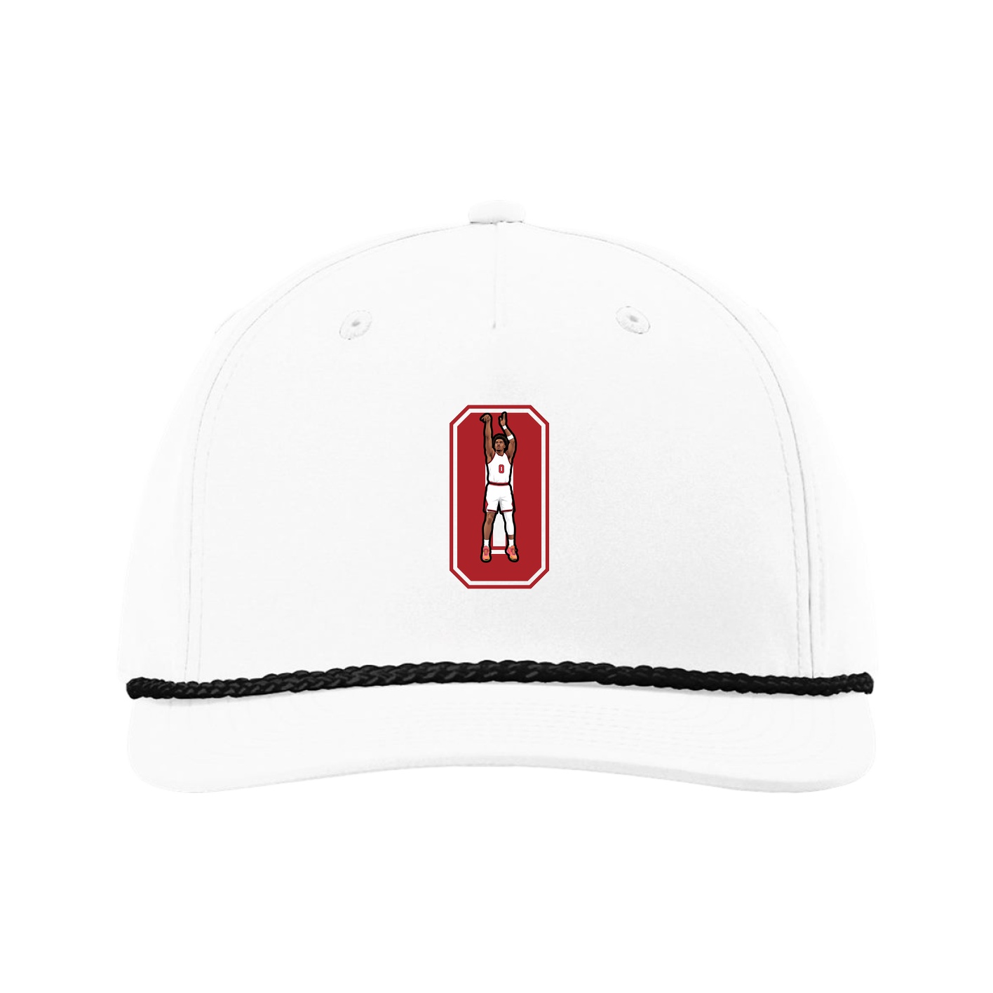 Five-Panel Classic Rope Cap — Number in White