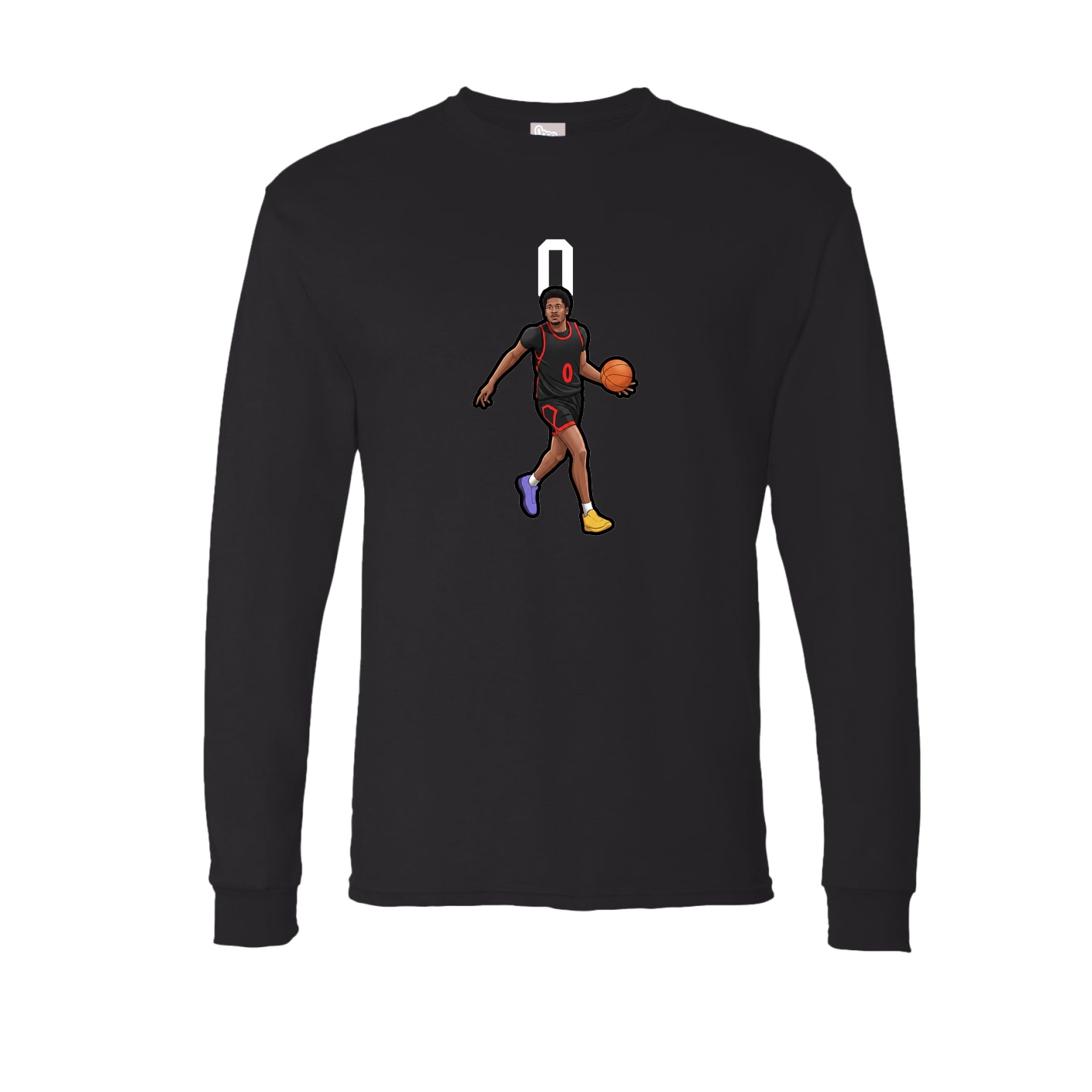 Long Sleeve Tee — Number Top in Black