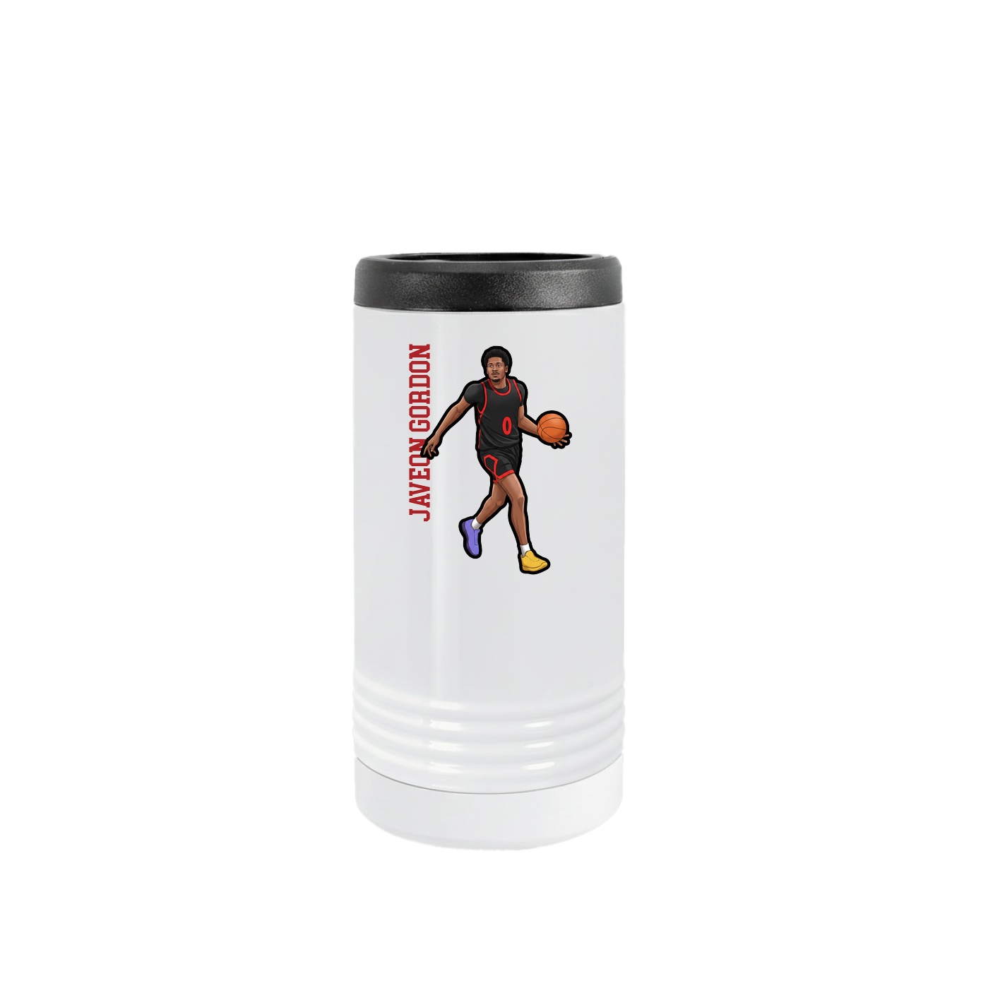 Slim Beverage Holder — Name Vertical in White