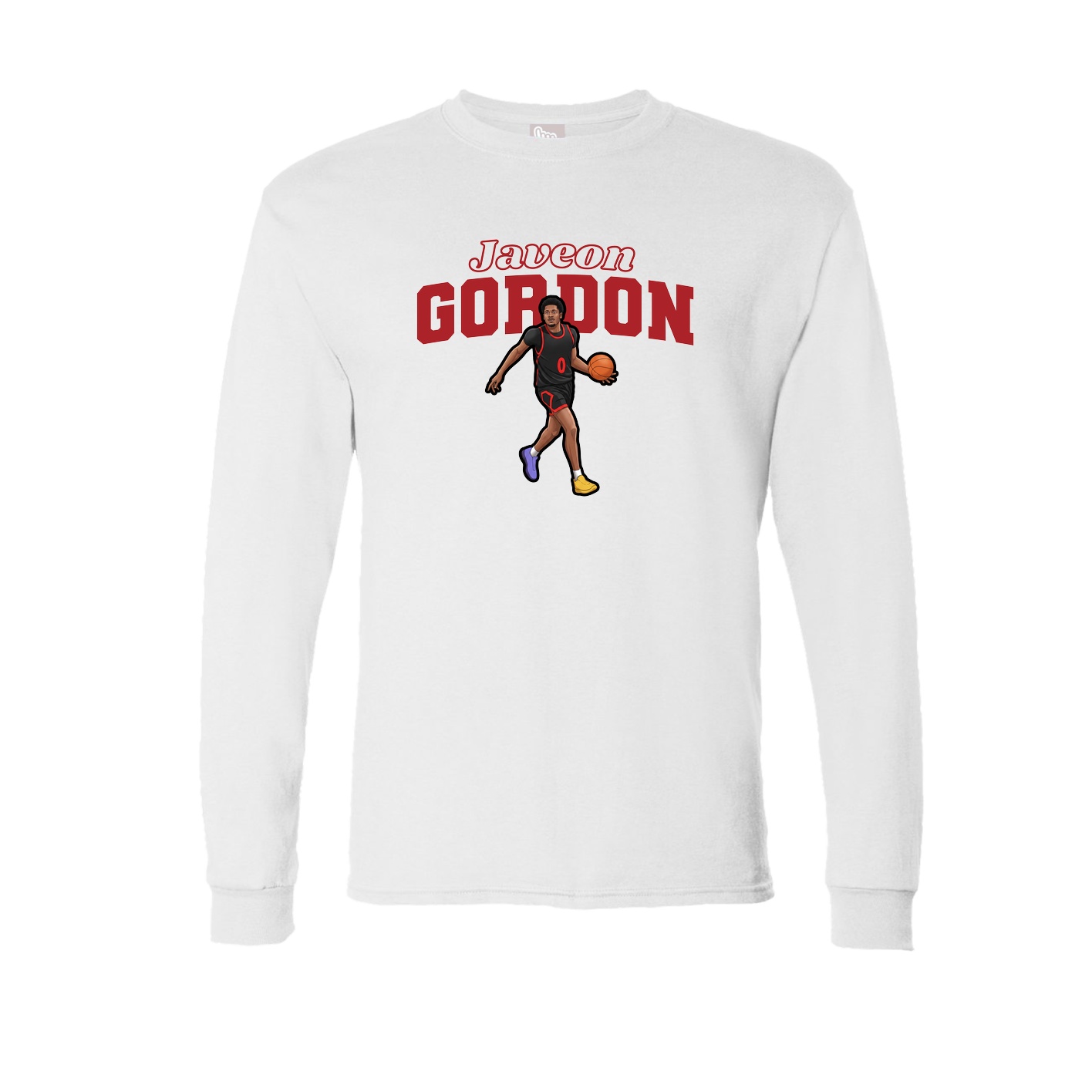 Long Sleeve Tee — Name Arch in White