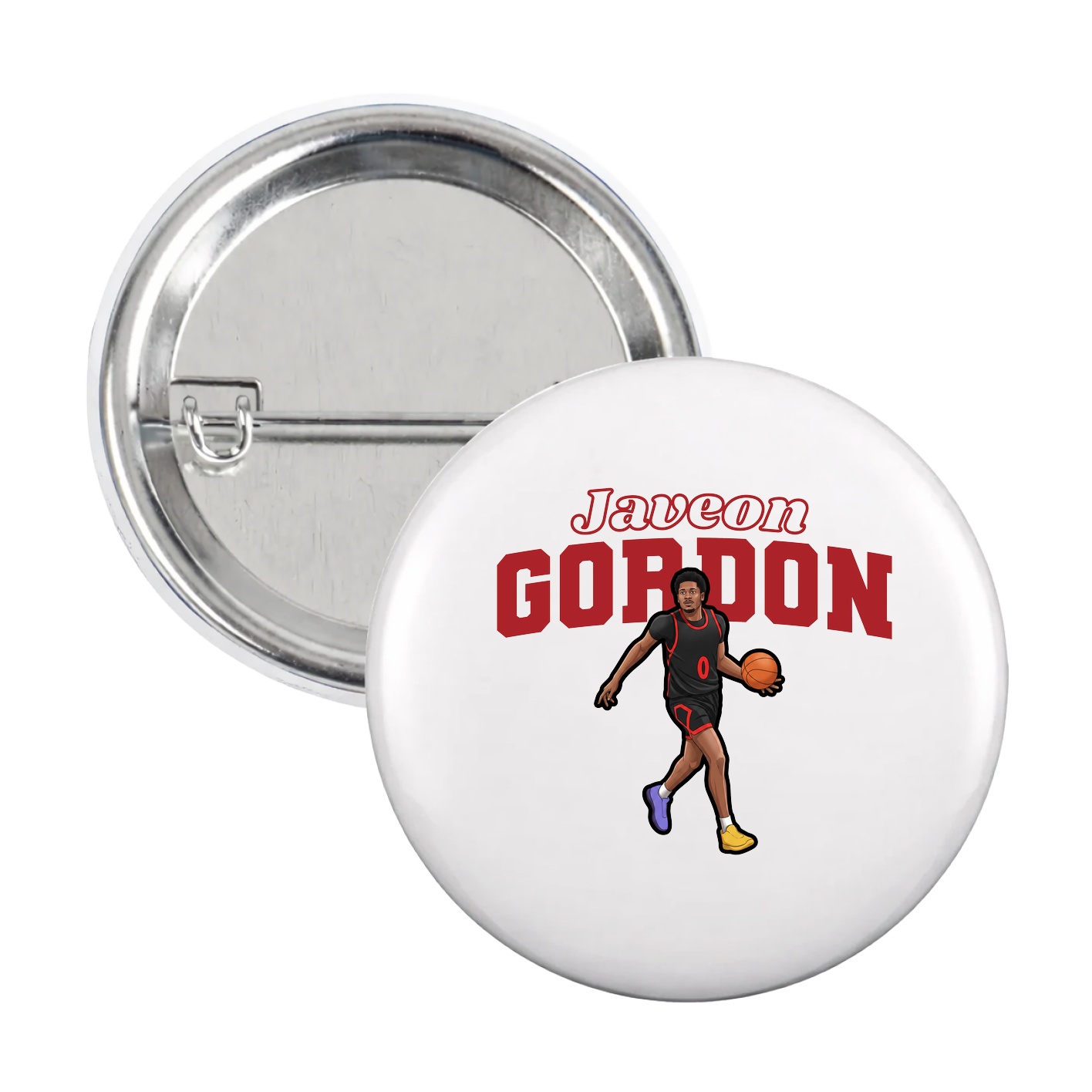 Game Day Button — Name Arch in White