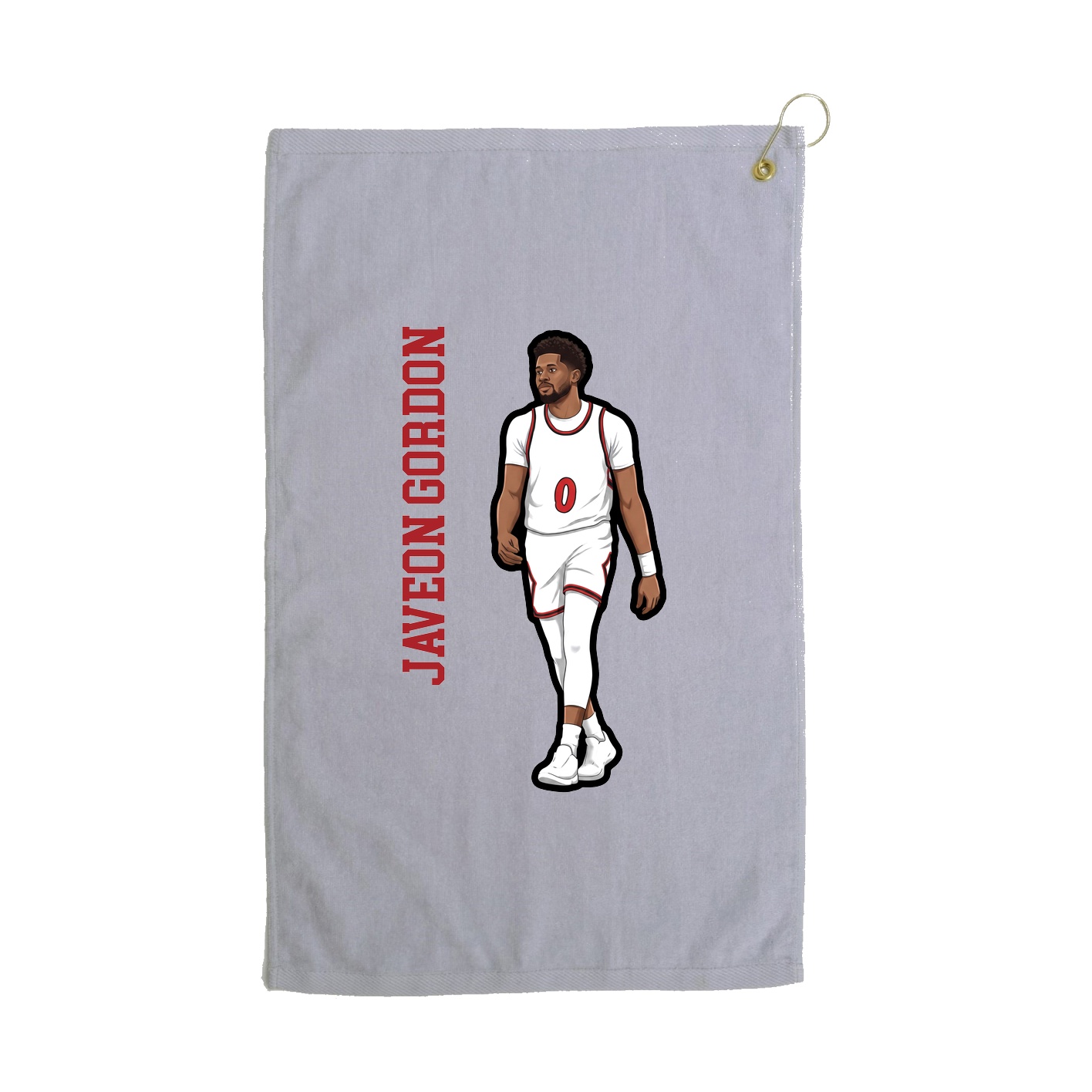 Golf Towel — Name Vertical in Grey