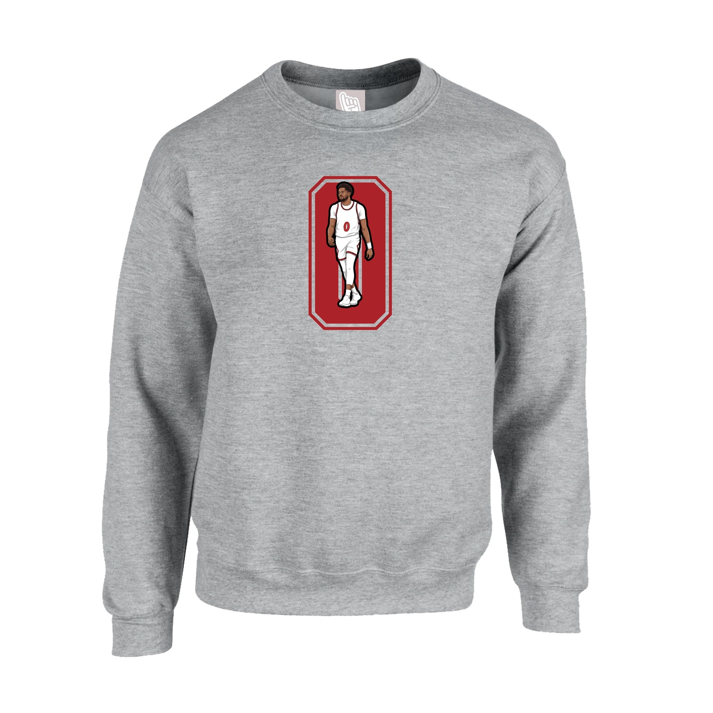 Fleece Crew — Number in Grey