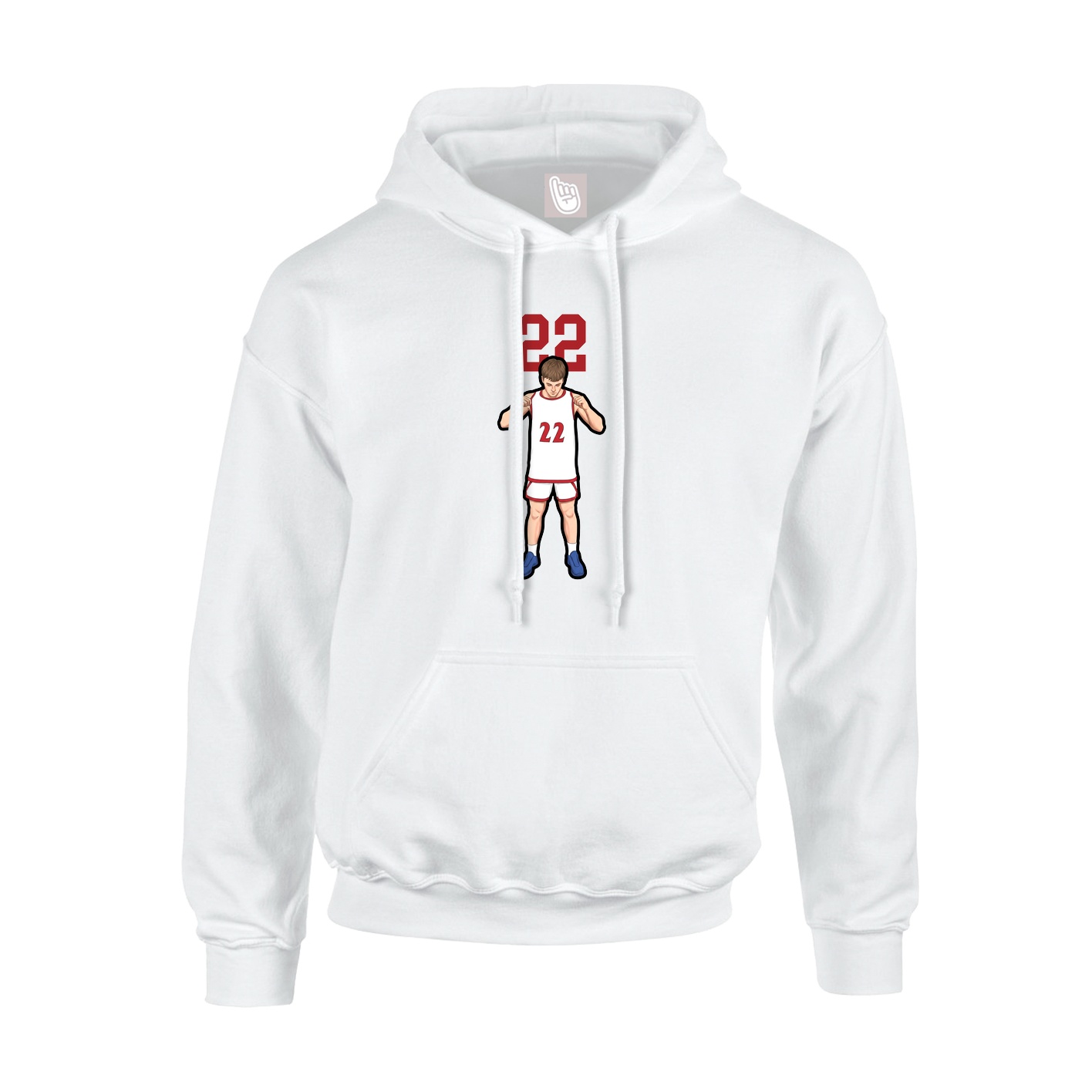 Youth Hoodie — Number Top in White