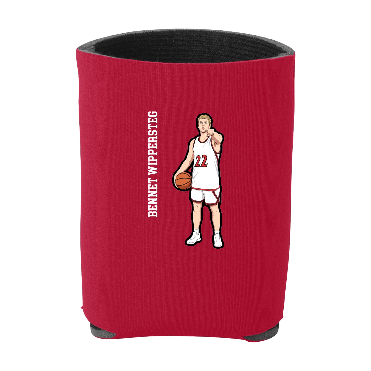 Can Holder — Name Vertical in Red