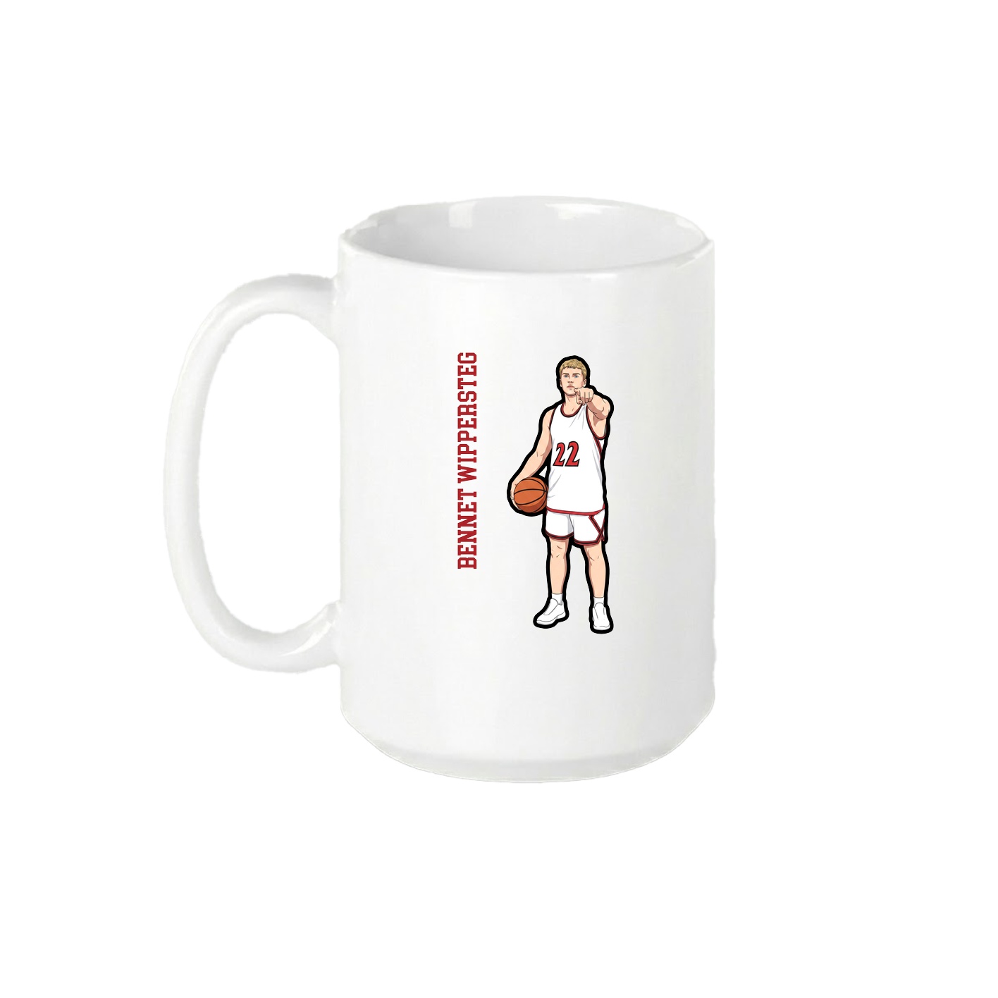 15oz Coffee Mug — Name Vertical in White