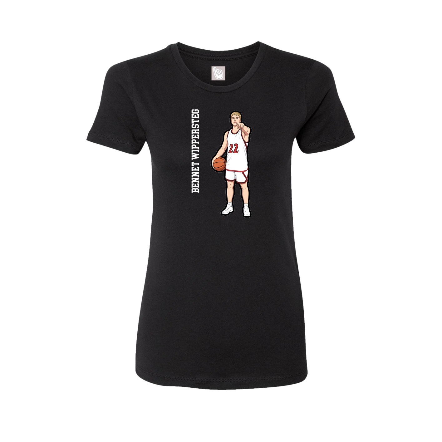 Fitted Women's Tee — Name Vertical in Black