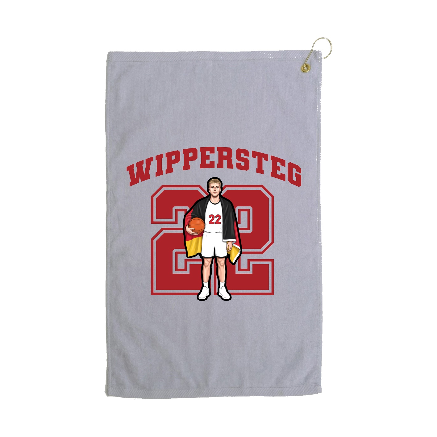 Golf Towel — Number in Grey